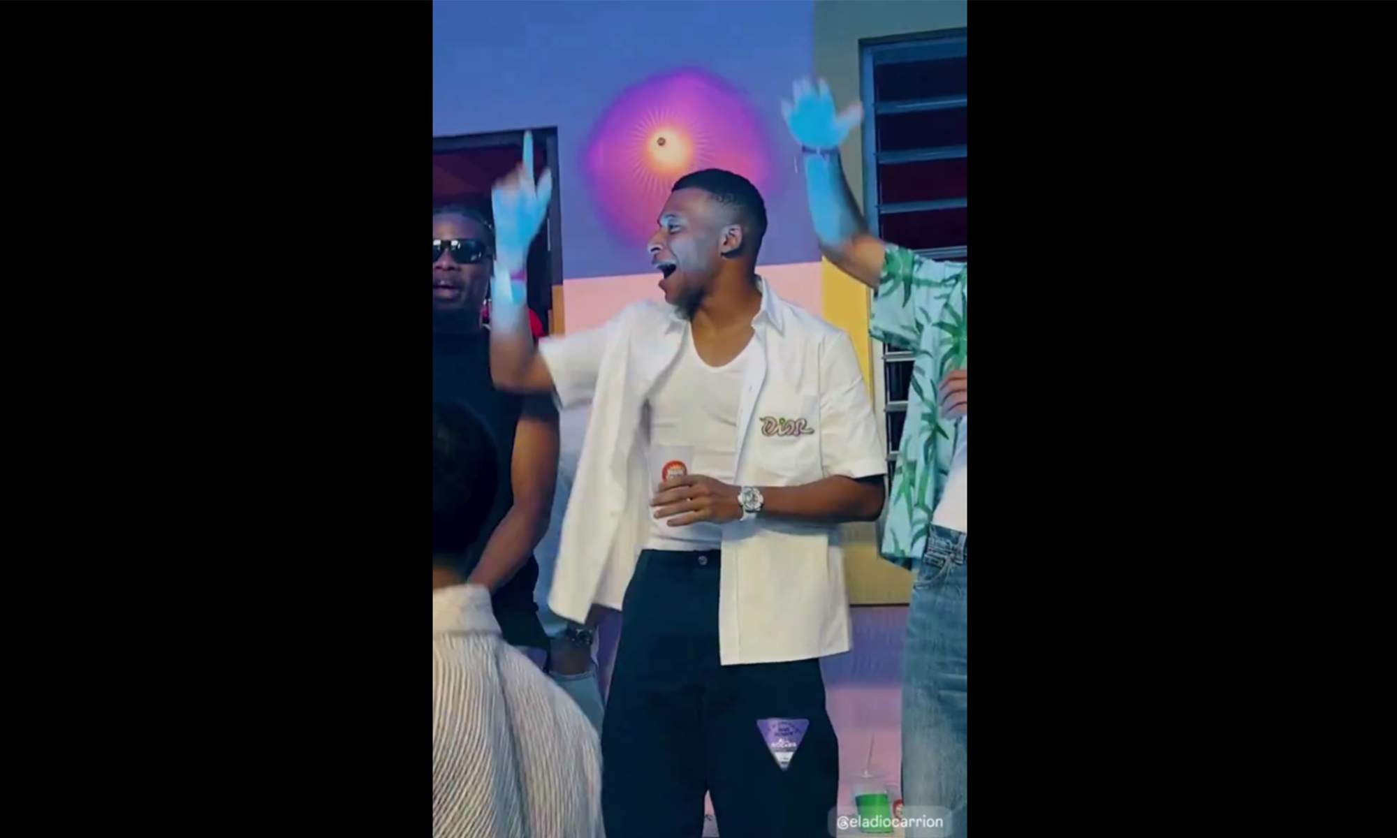 Kylian Mbappé en el concierto de Bad Bunny.
