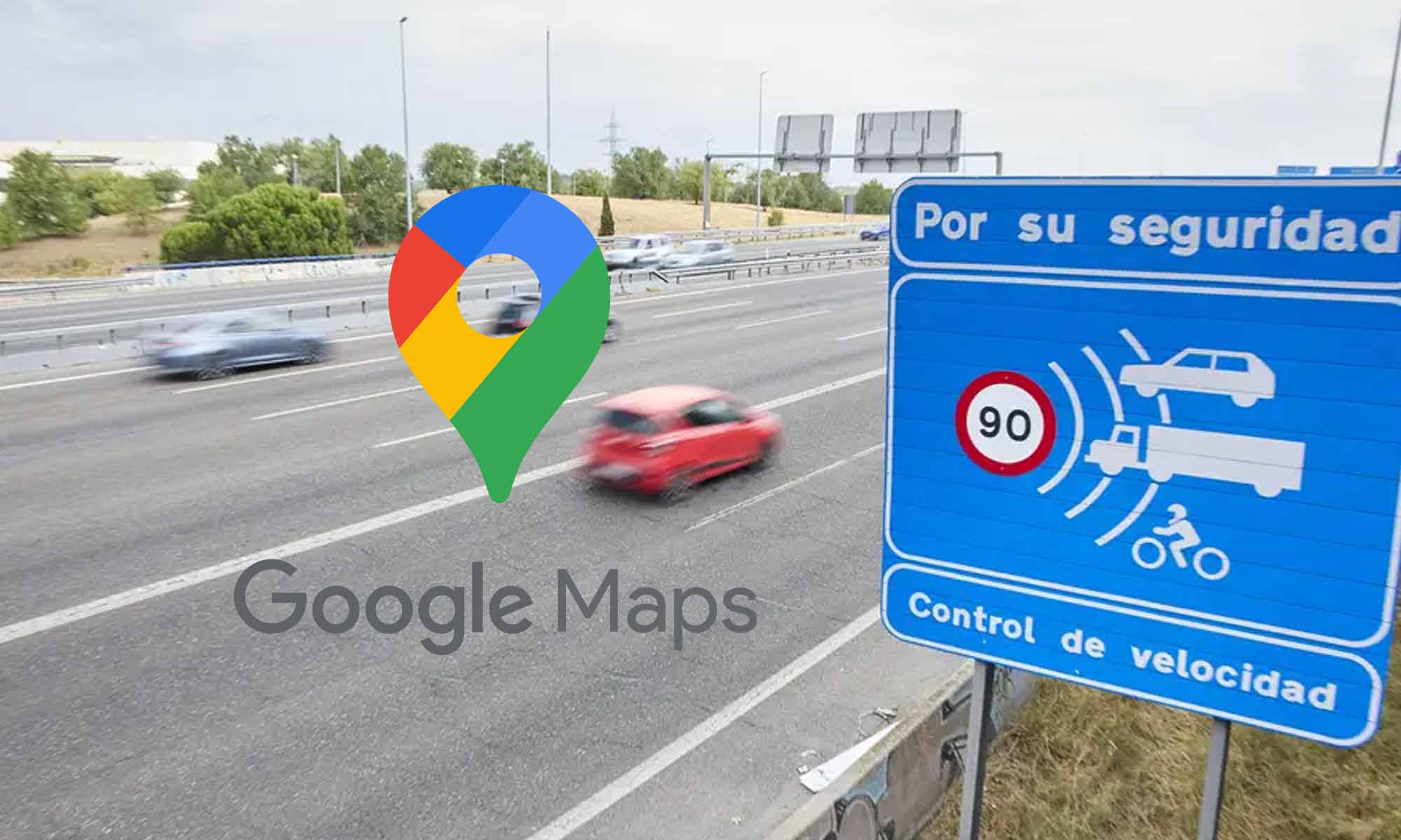 Logo Google Maps con radar de velocidad