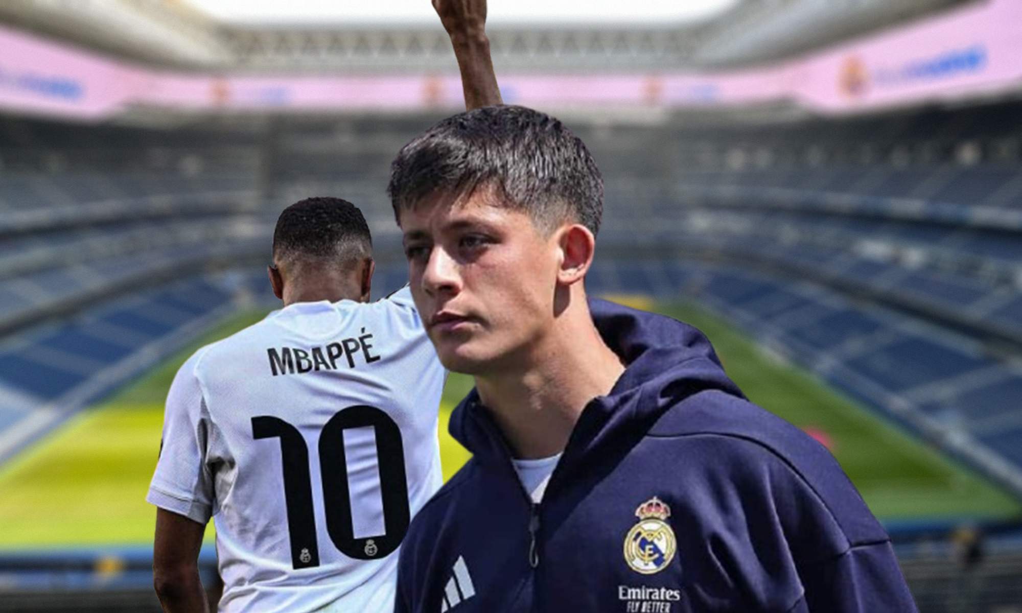 Arda Güler, Kylian Mbappé y el Santiago Bernabéu.