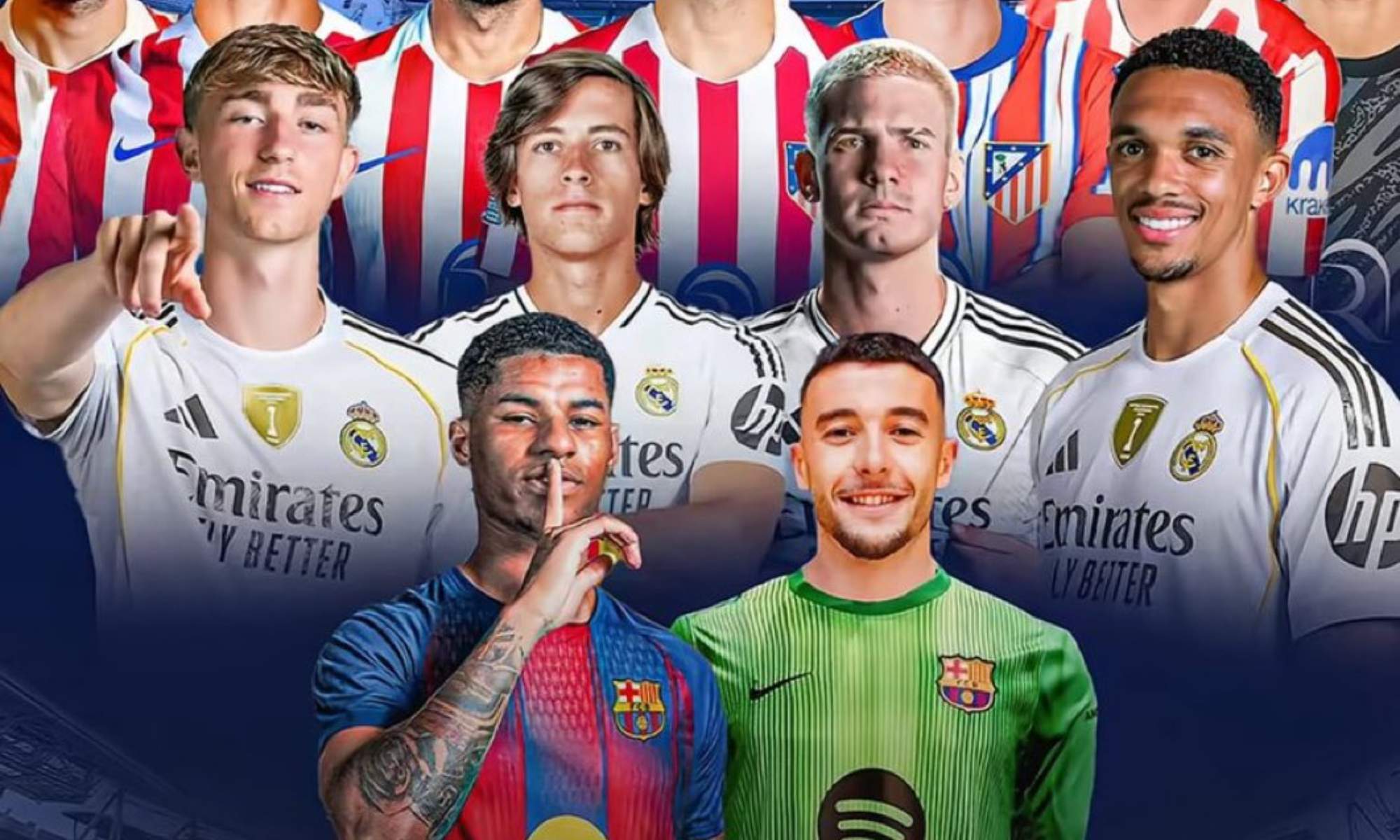 El mercado de fichajes en España tiene en el Real Madrid, el Atlético y el Barça a sus principales actores.