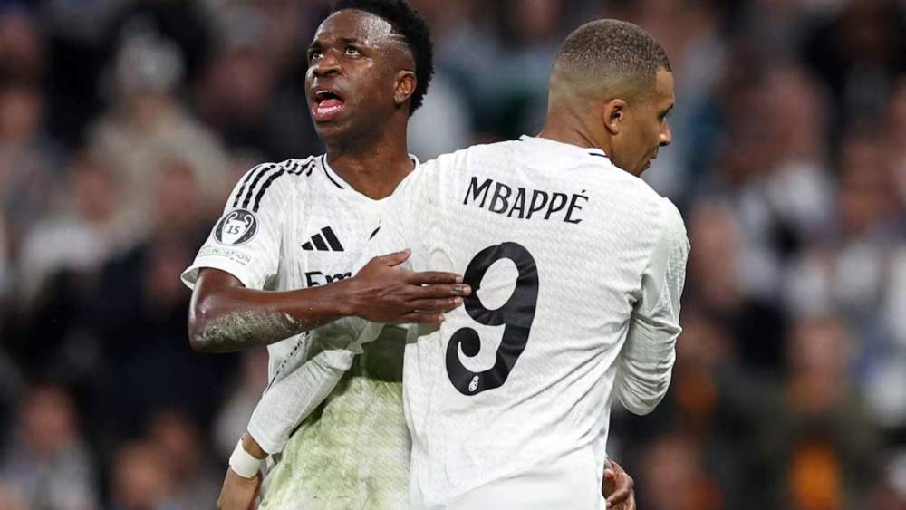 Kylian Mbappe y Vinicius Junior, durante un partido de Champions el curso pasado. Kylian Mbappe y Vinicius Junior, durante un partido de Champions el curso pasado.