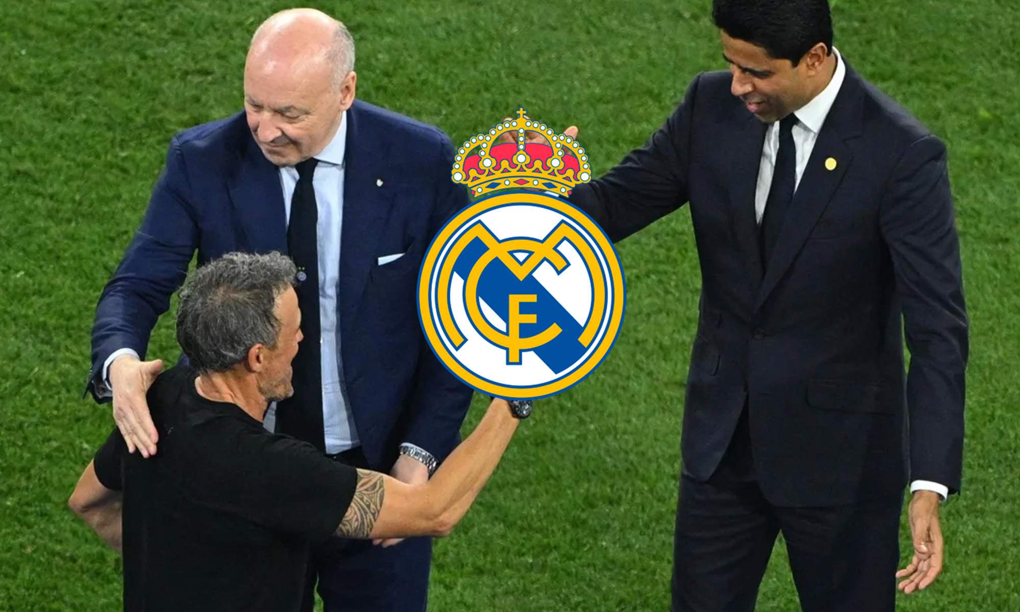 Luis Enrique y Al Khelaifi. PSG