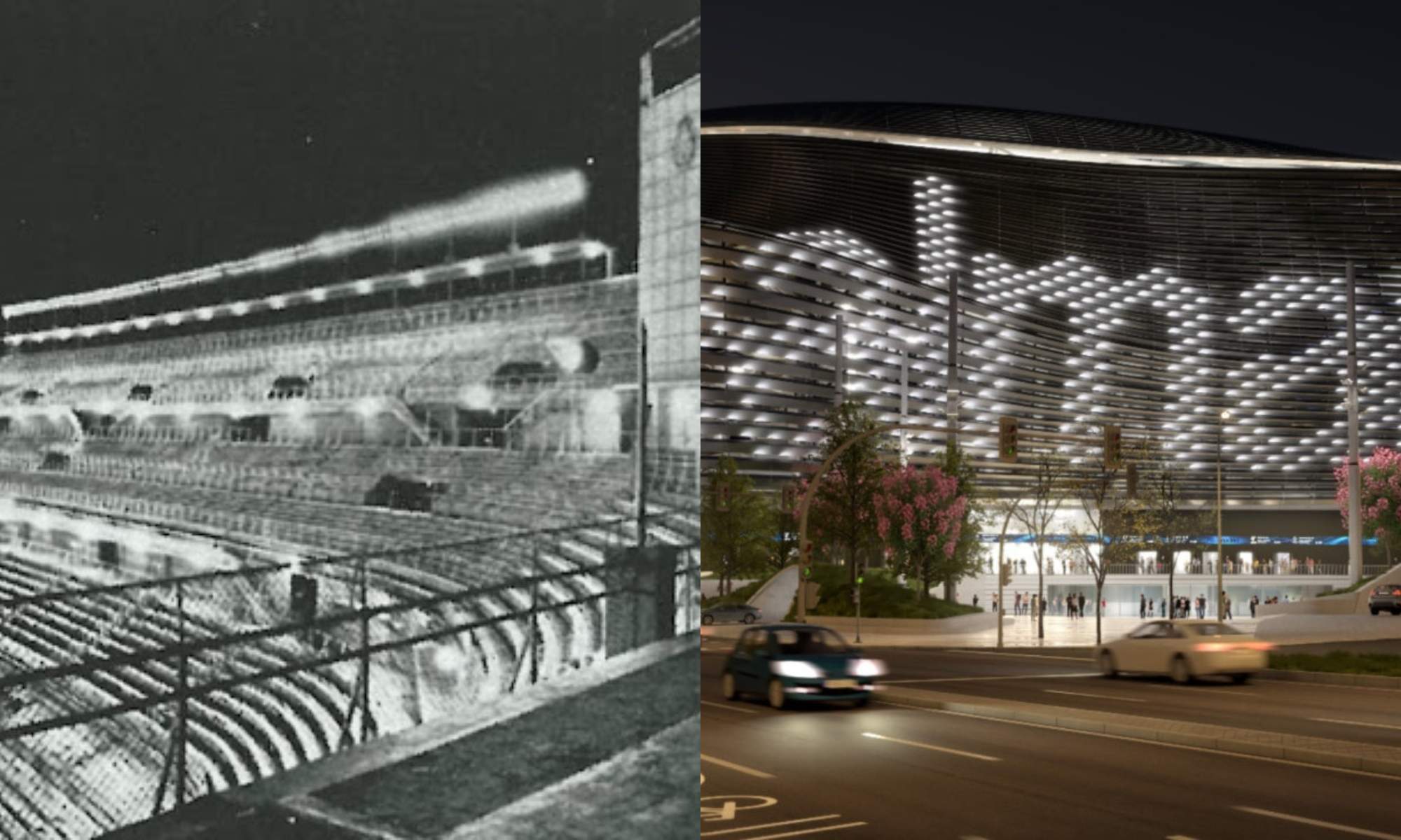 El Bernabéu está cerca de tener la guinda: así ha evolucionado la iluminación del Bernabéu