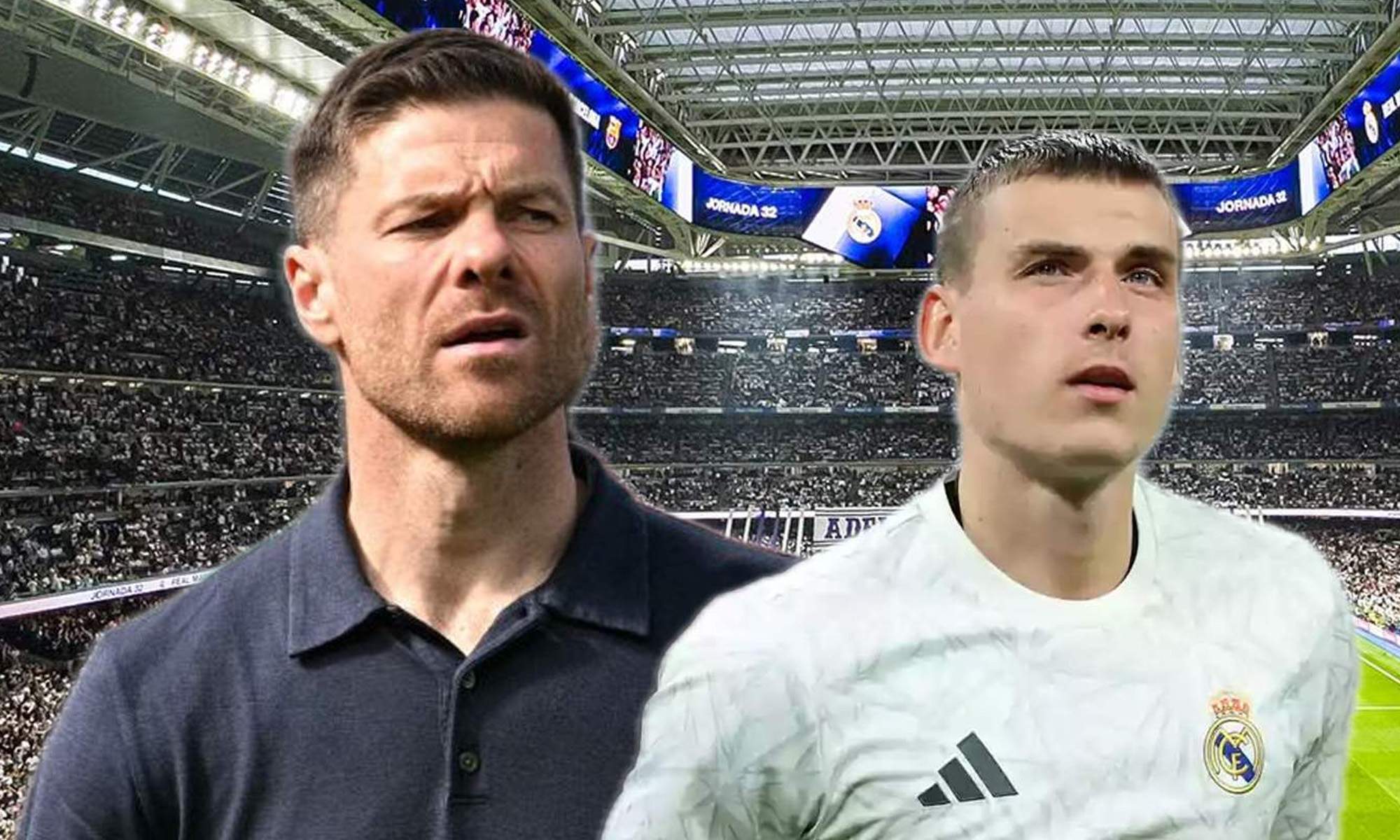 Lunin y Xabi Alonso