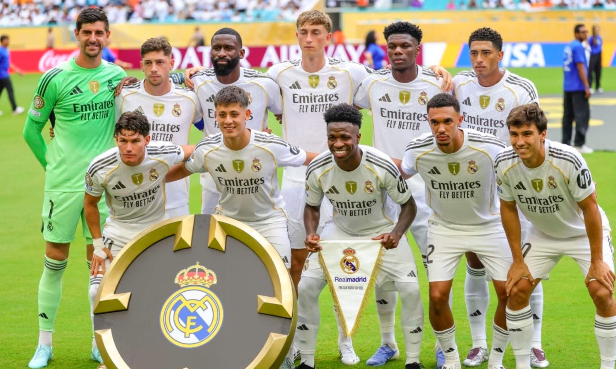 Once titular del Real Madrid, en un partido del pasado Mundial de Clubes.