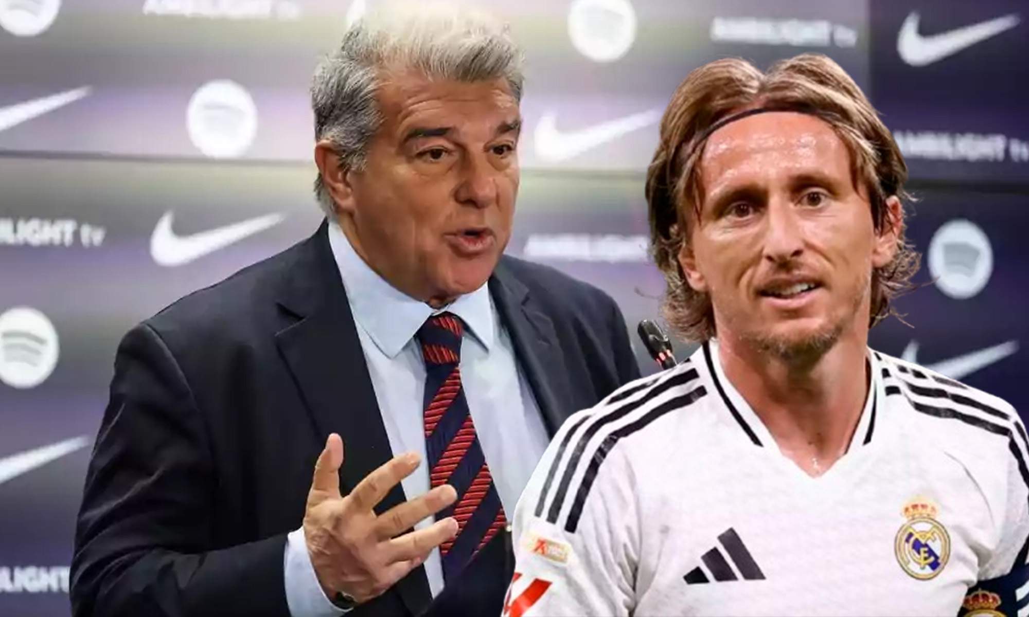 Laporta y Modric. Barça
