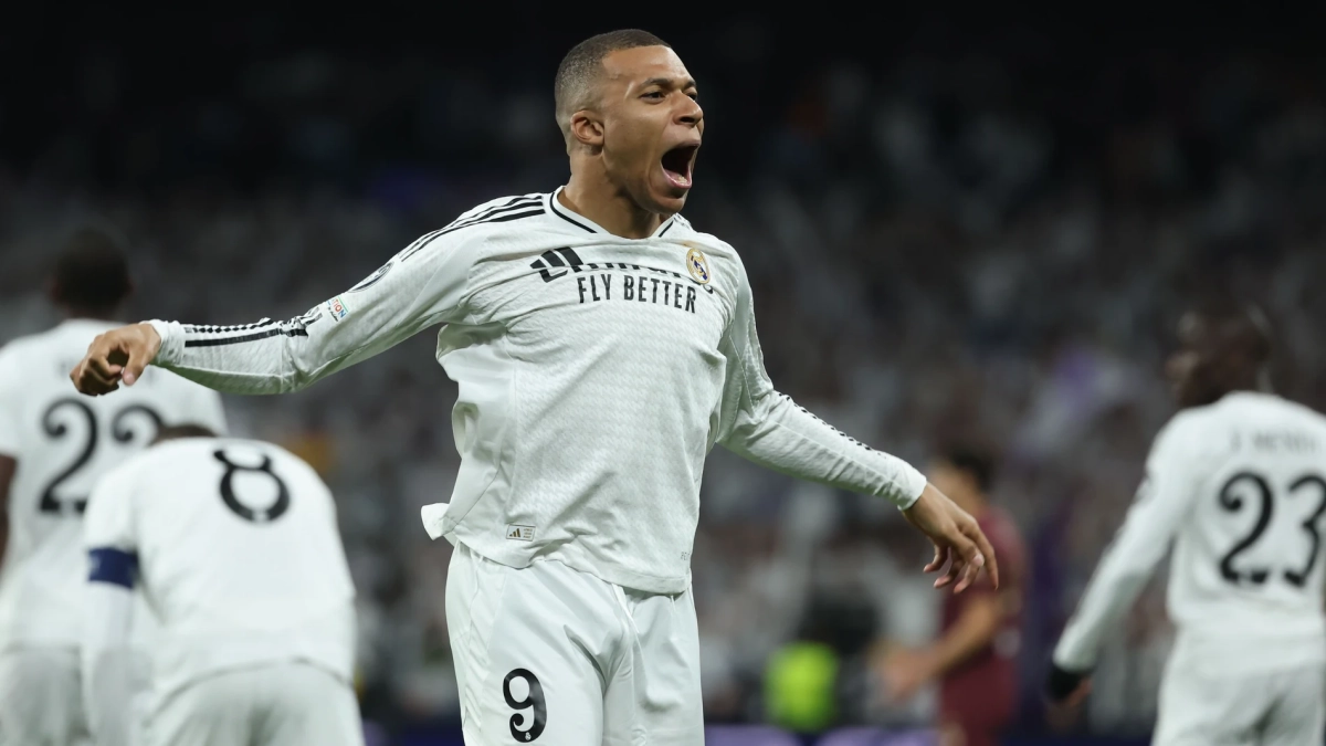 Mbappé celebrando uno de sus goles