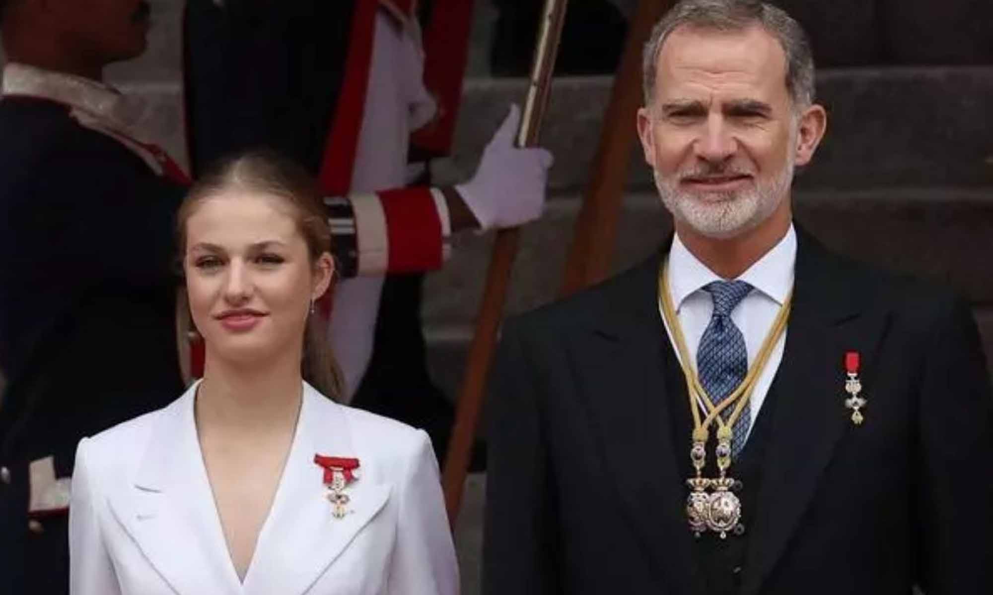 El Rey Felipe y la princesa Leonor.