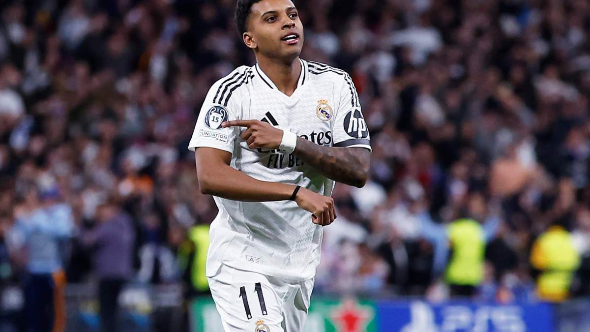 Rodrygo Goes celebrando un gol con el Real Madrid.