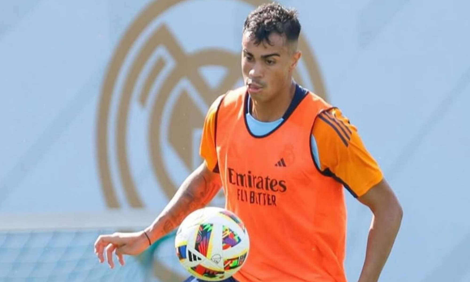 Reinier Jesús, durante un entrenamiento con el Real Madrid en Valdebebas.