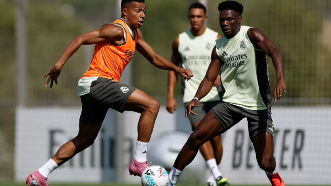 mbappe tchouameni entrenamiento realmadrid mbappe tchouameni entrenamiento realmadrid