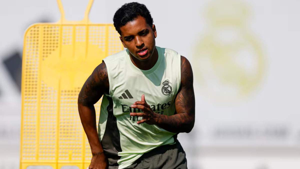Rodrygo Goes, durante un entrenamiento de esta semana en Valdebebas. Rodrygo Goes, durante un entrenamiento de esta semana en Valdebebas.