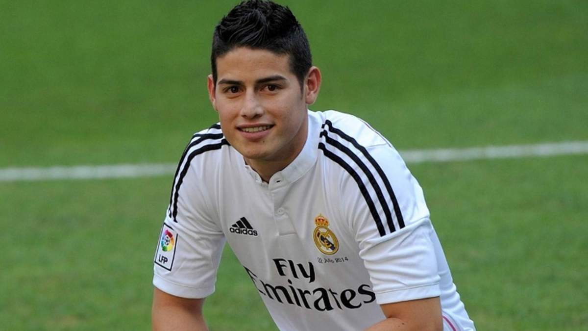 James Rodríguez, durante su presentación como futbolista del Real Madrid en el verano del año 2014.