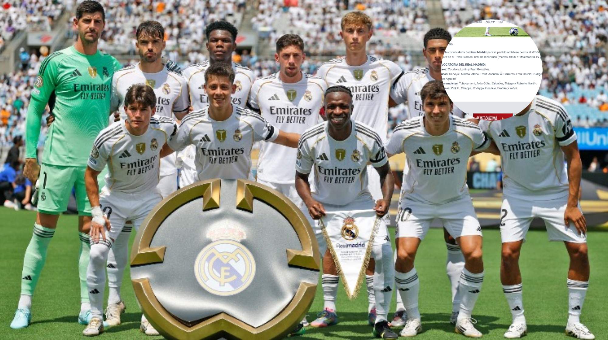 Los convocados del Real Madrid para Tirol. 