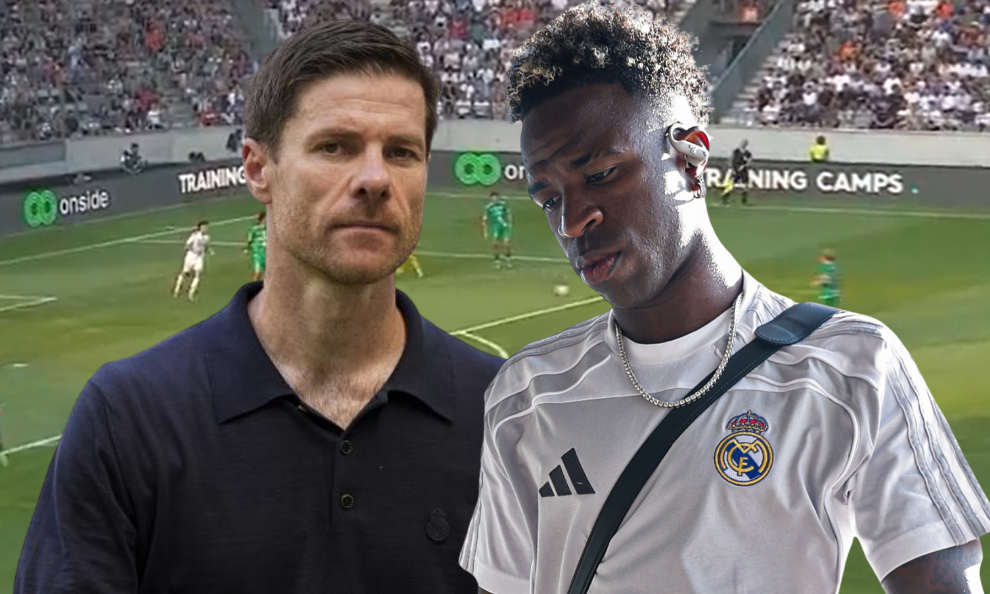 Xabi Alonso indica a Vinícius una importante instrucción para manejar el partido