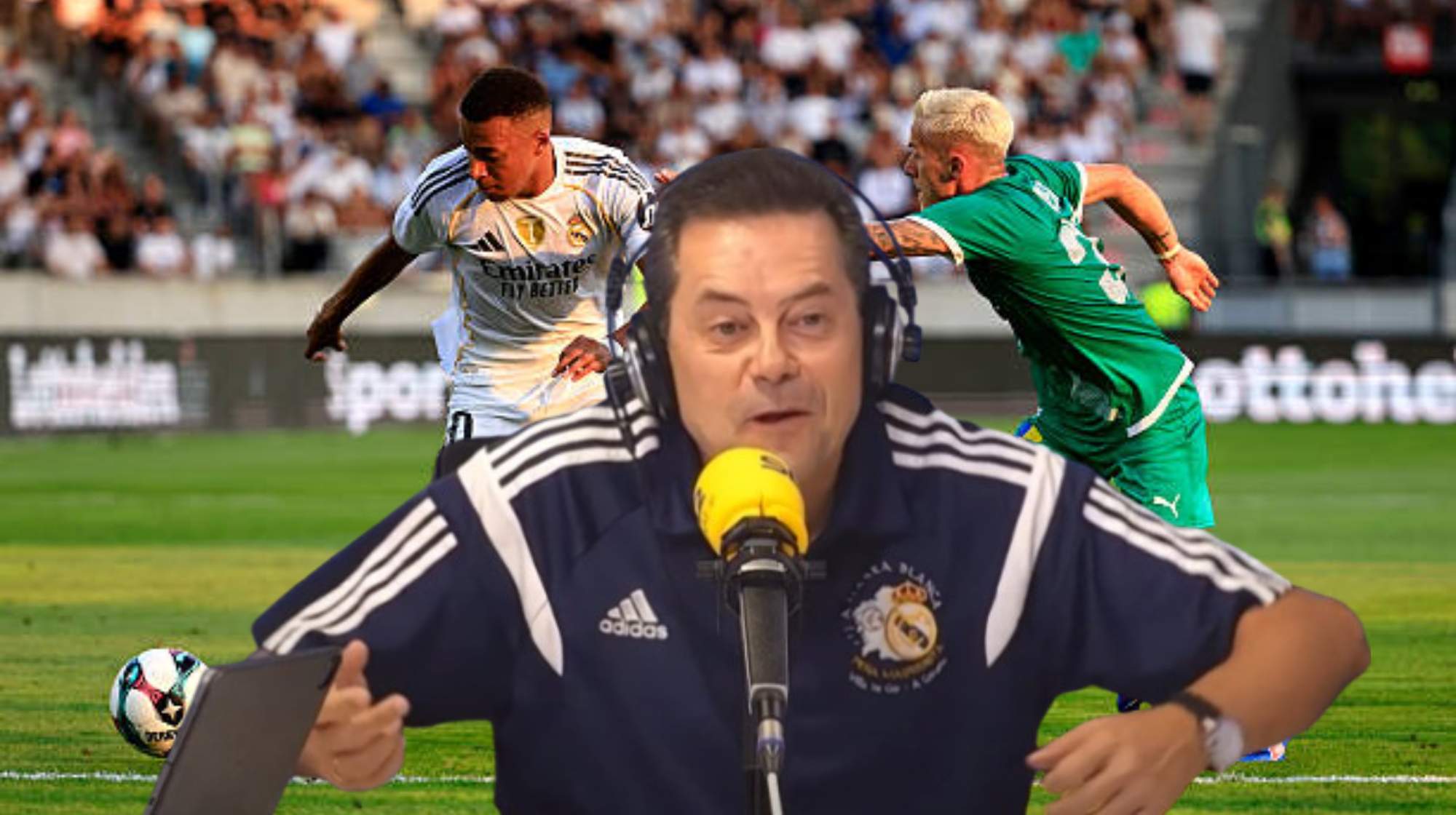 Roncero se rinde a dos jugadores del Real Madrid. 