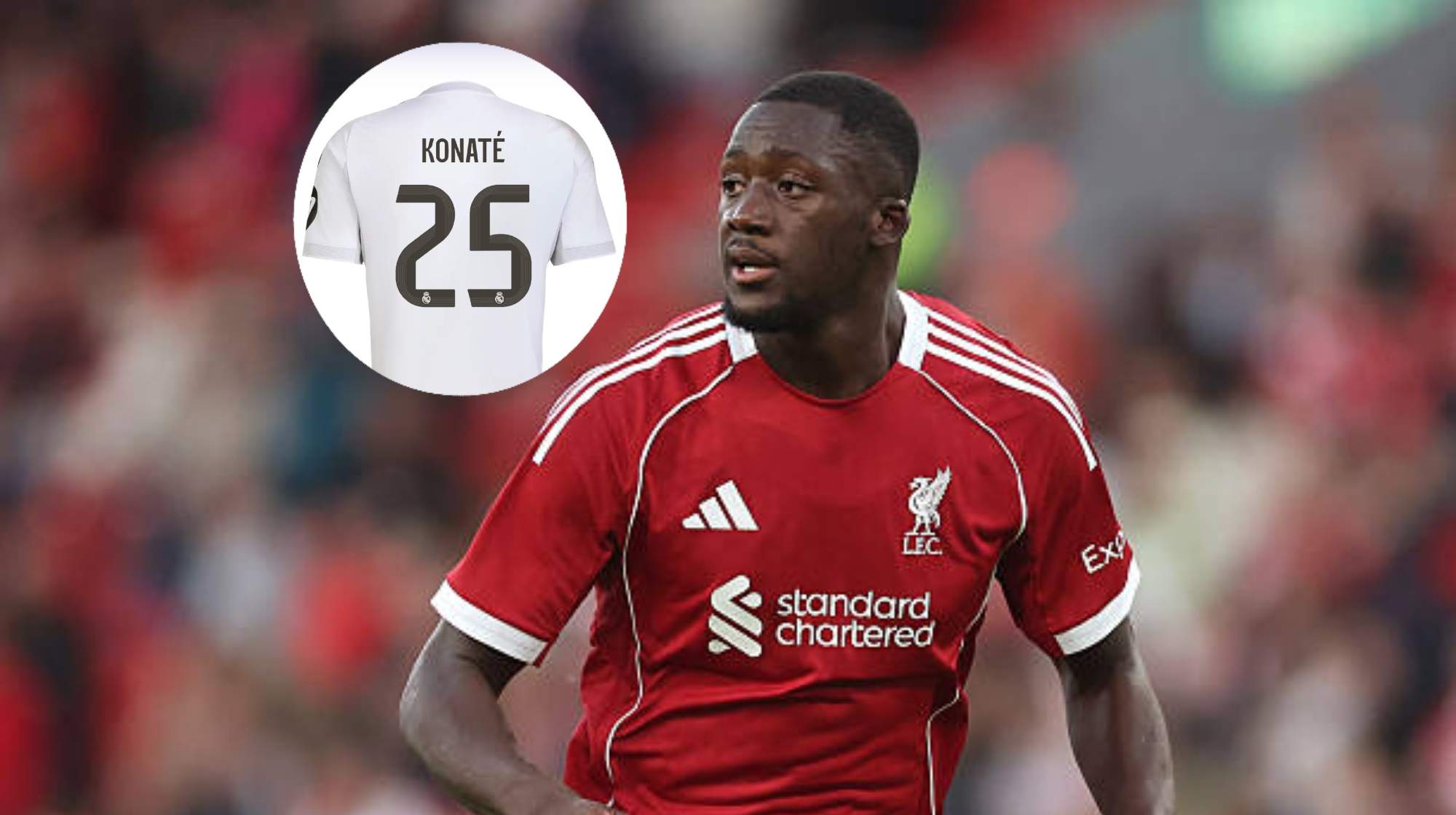 Konaté, un poco más lejos del Liverpool. 