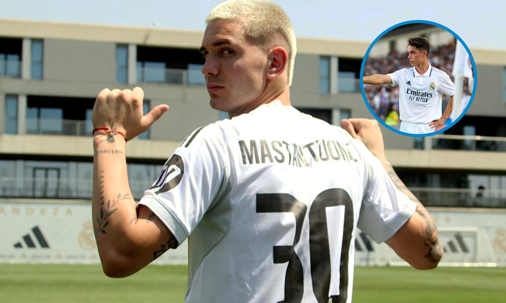 Franco Mastantuono ha causado sorpresa en su presentación, al tener el '30' en su camiseta. Franco Mastantuono ha causado sorpresa en su presentación, al tener el '30' en su camiseta.