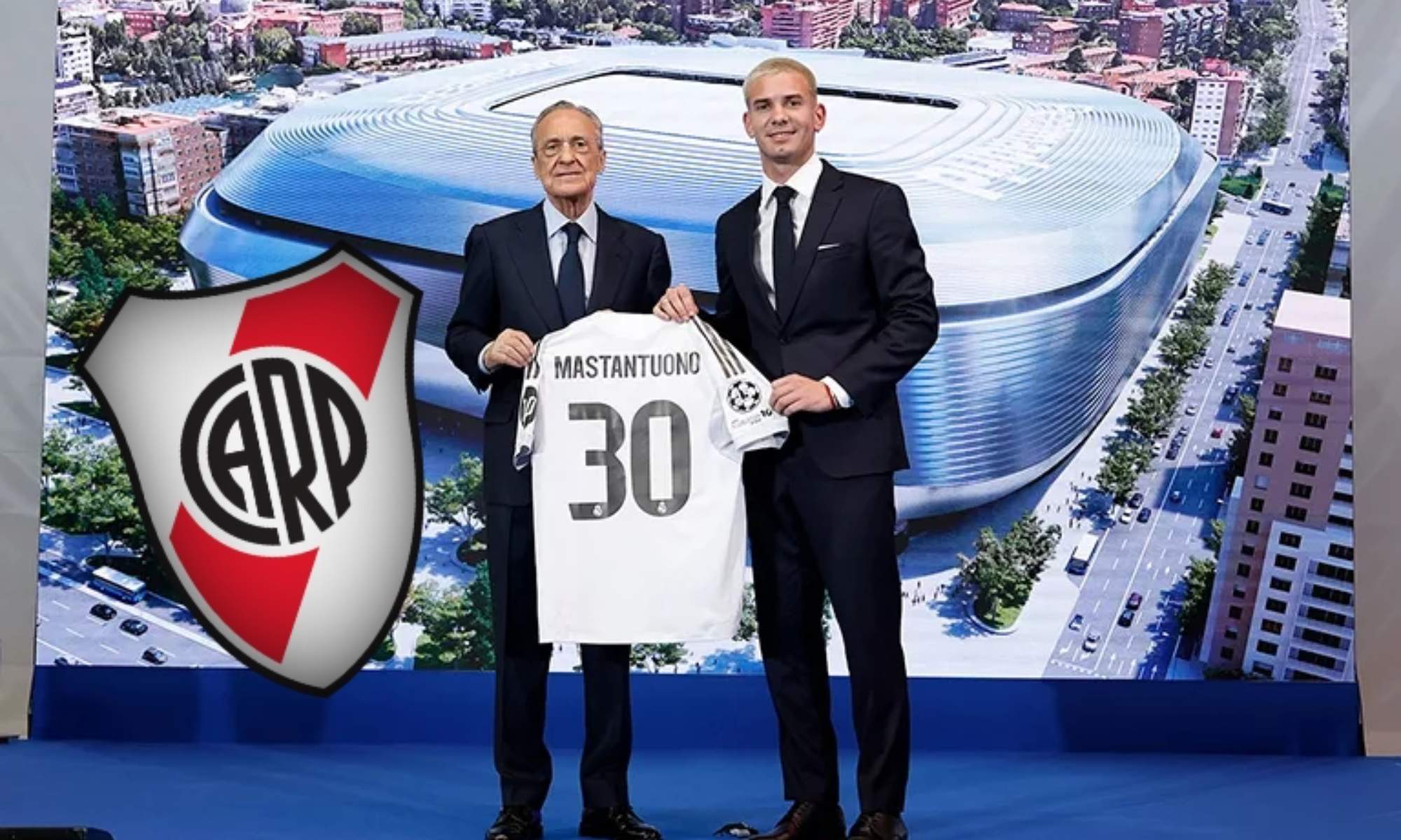 Florentino Pérez ha querido subrayar las buenas relaciones institucionales entre el Real Madrid y River Plate en la presentación de Franco Mastantuono.