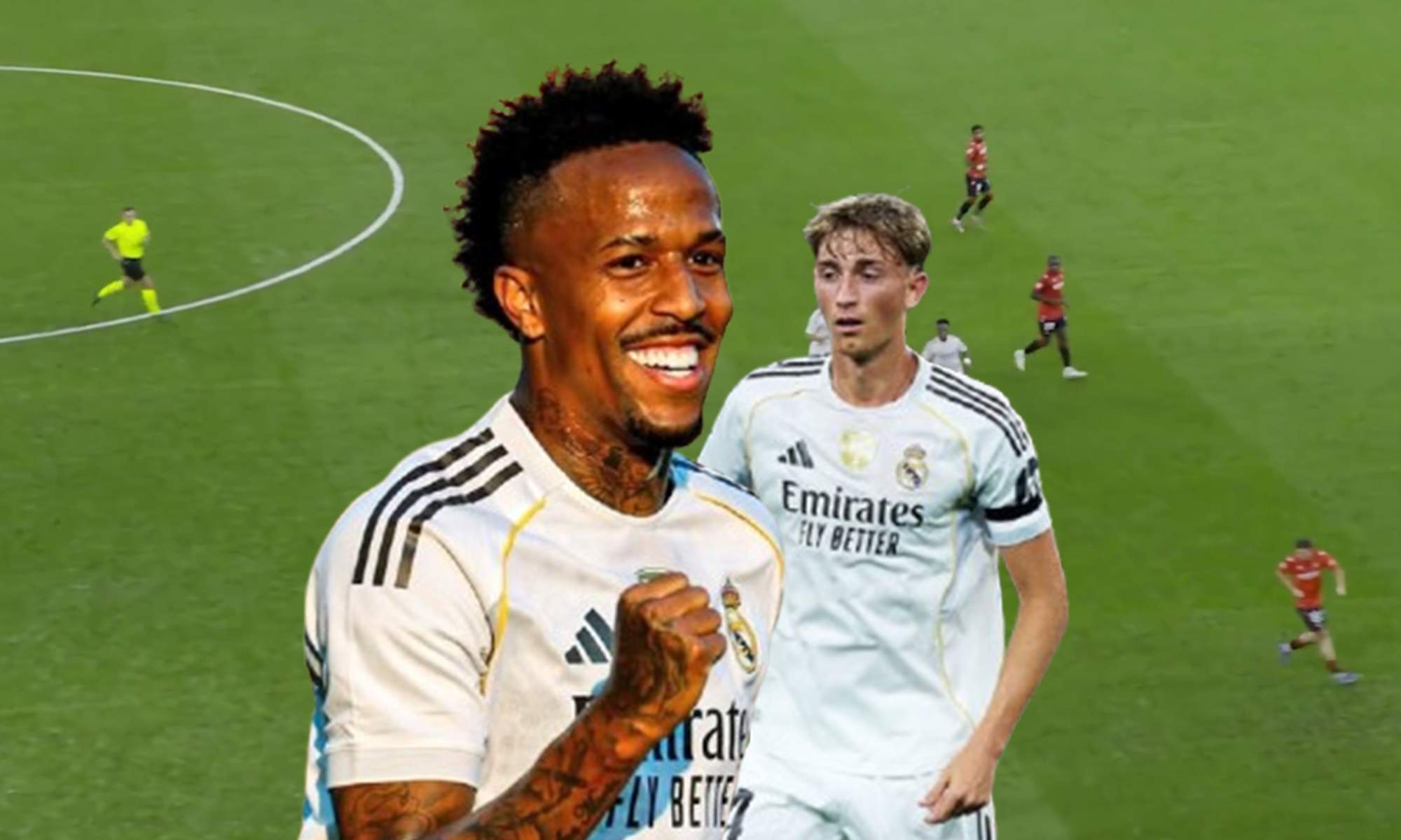 Eder Militao y Dean Huijsen en el Real Madrid - Osasuna.