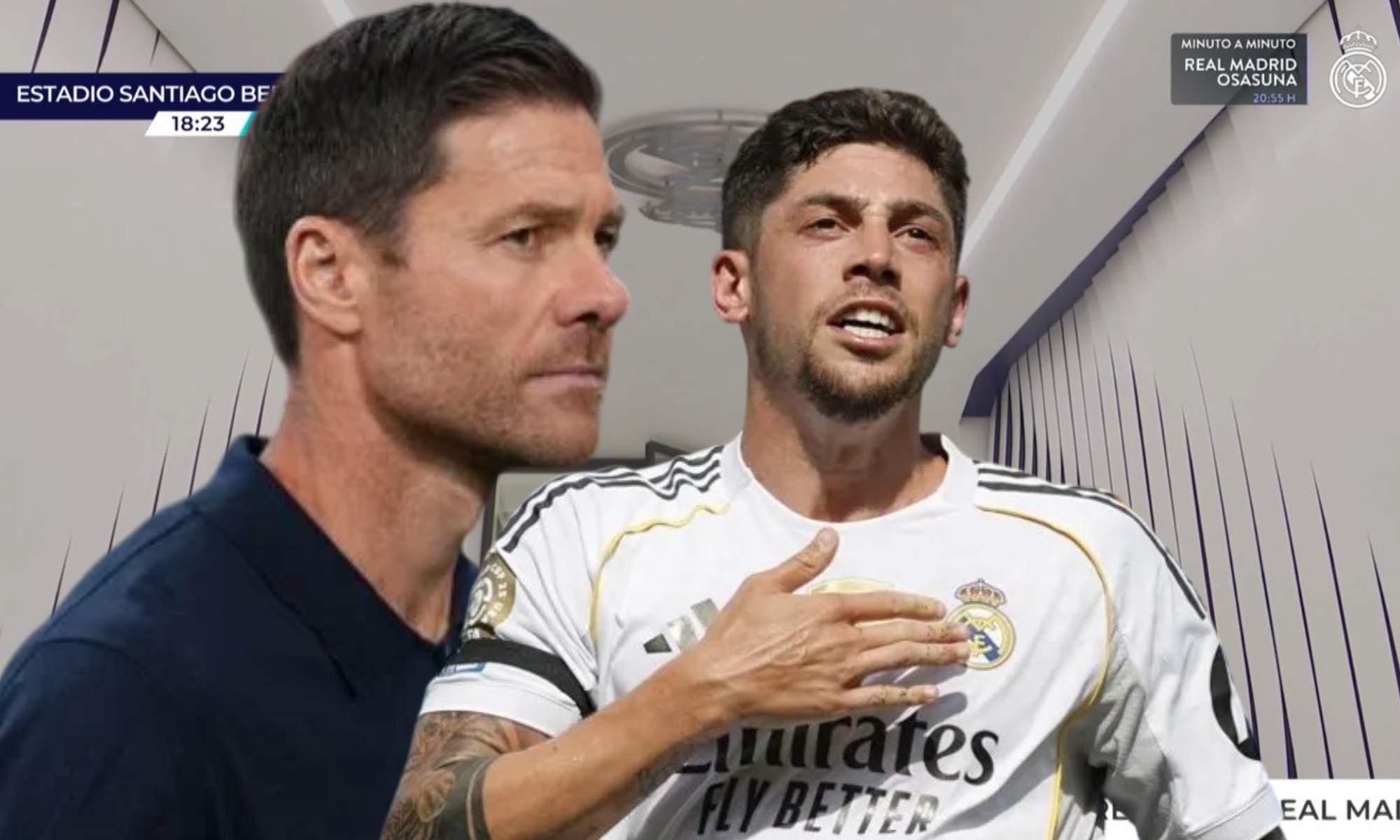 Xabi Alonso habló con Fede Valverde después del partido ante el CA Osasuna