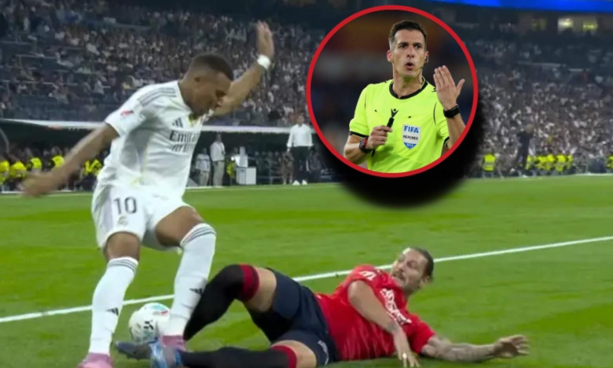 Estrada Fernández, ex colegido catalán, ha explicado por qué el penalti que sufrió Kylian Mbappé ante Osasuna está bien señalado.