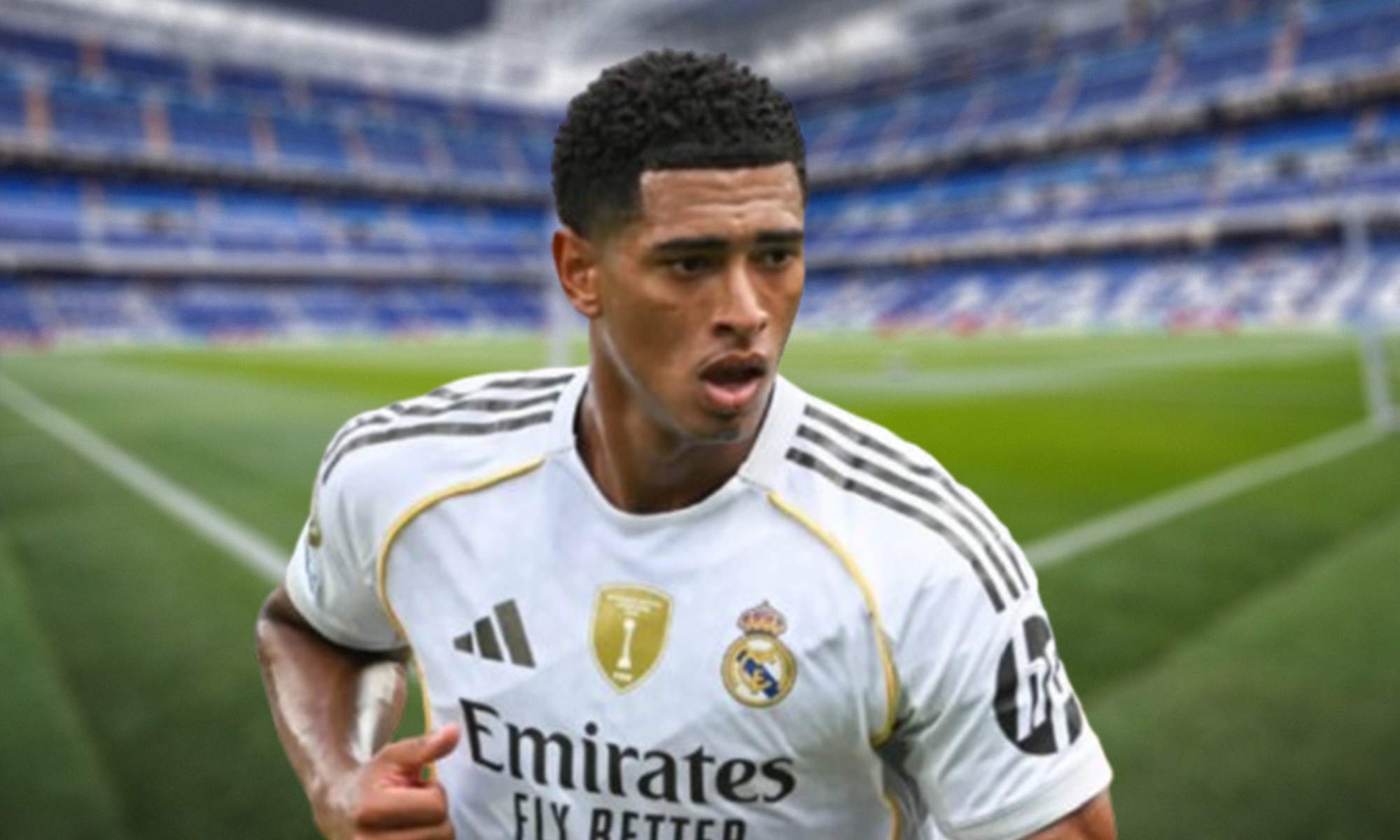 Jude Bellingham jugando un partido con el Real Madrid.