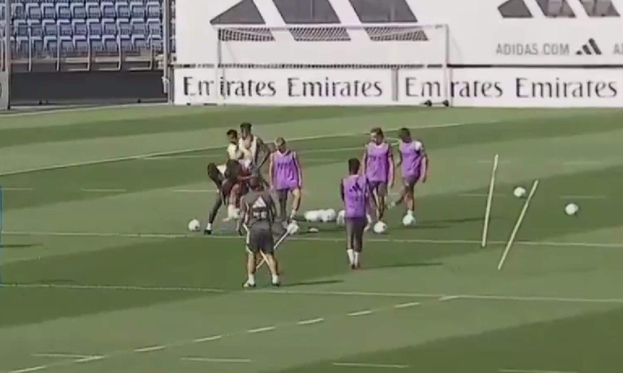 Rüdiger y Asencio protagonistas en el entrenamiento