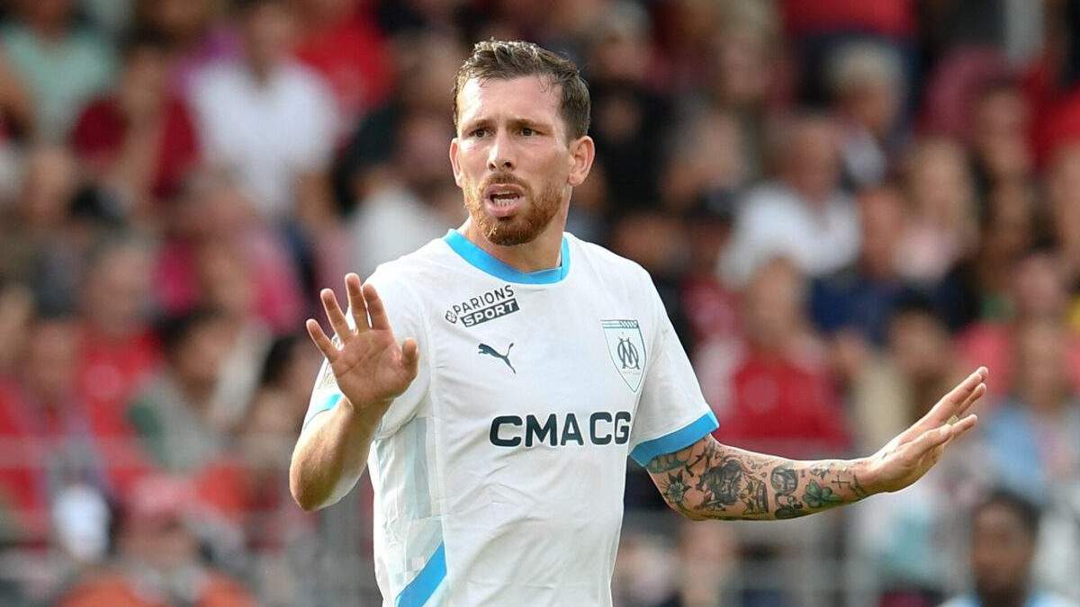 Hojber durante un partido del Olympique de Marsella