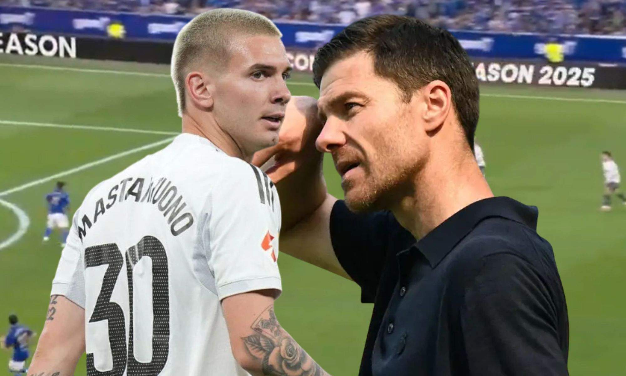 Xabi Alonso instruye a Mastantuono en pleno partido contra el Real Oviedo