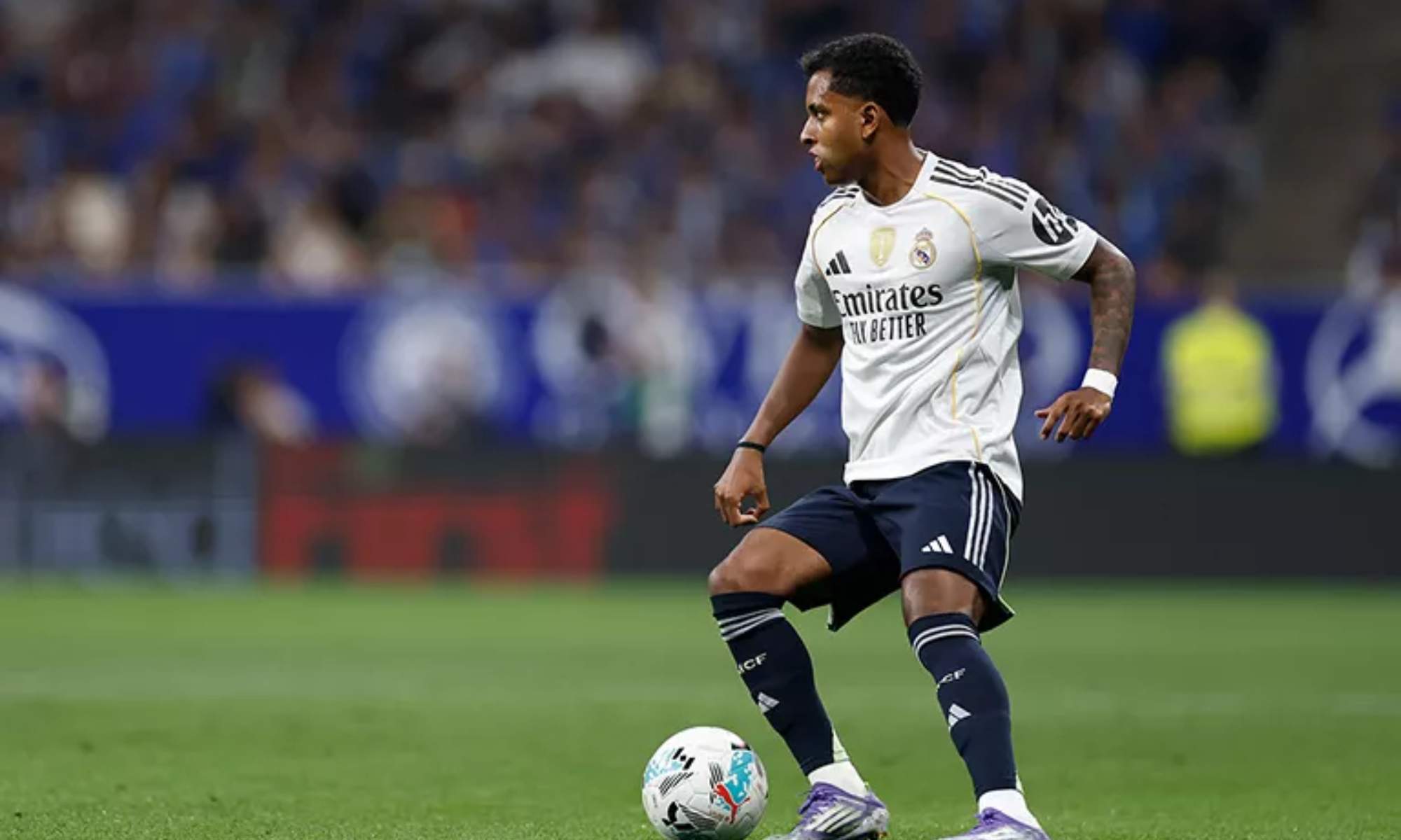 Rodrygo Goes, durante el partido del Real Madrid ante el Oviedo.