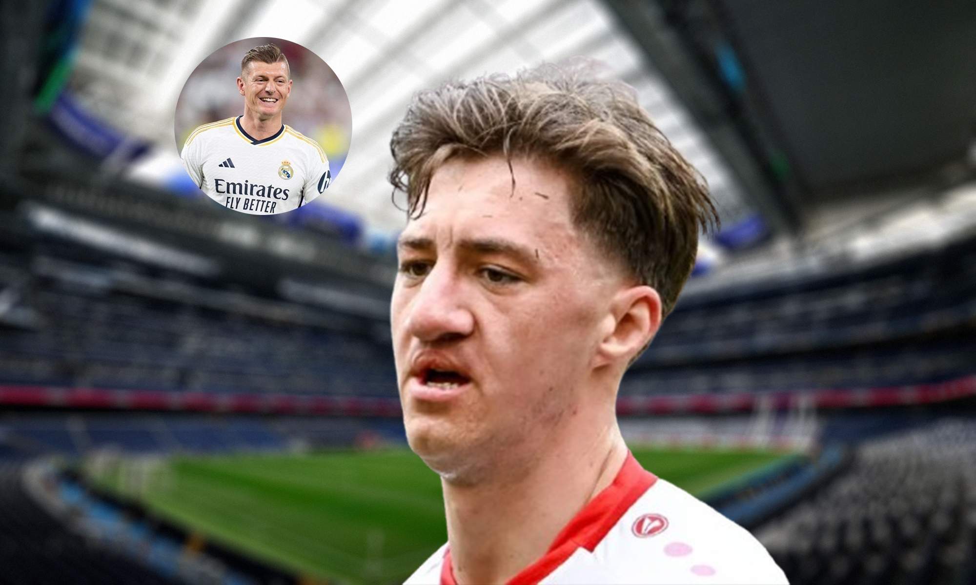 Angelo Stiller, una foto de Toni Kroos y el Santiago Bernabéu.