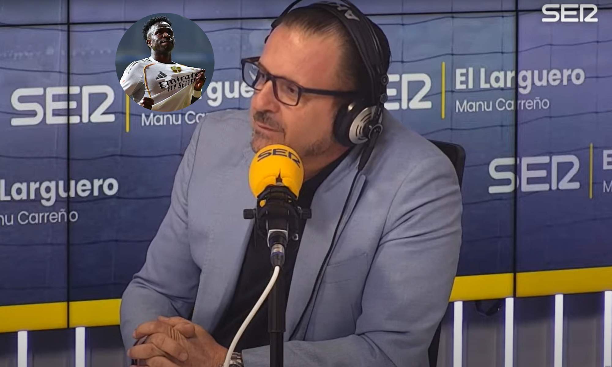 Pedja Mijatovic en El Larguero y una foto de Vinícius Júnior con el Real Madrid.