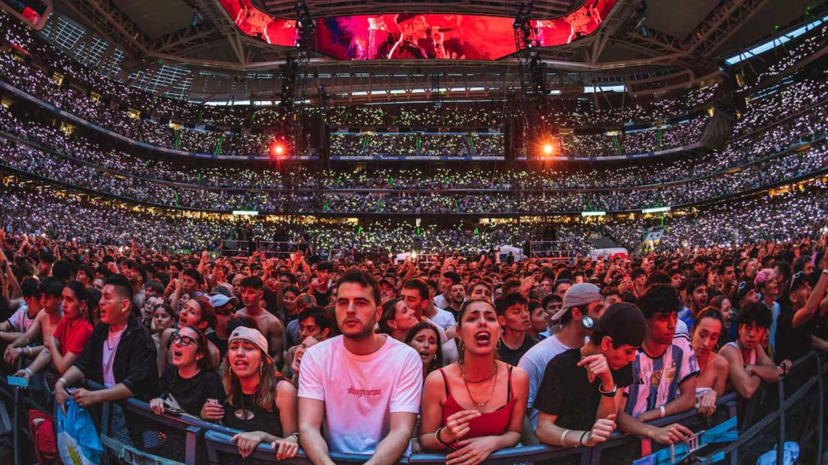 El Santiago Bernabéu, durante un concierto el año pasado. El Santiago Bernabéu, durante un concierto el año pasado.