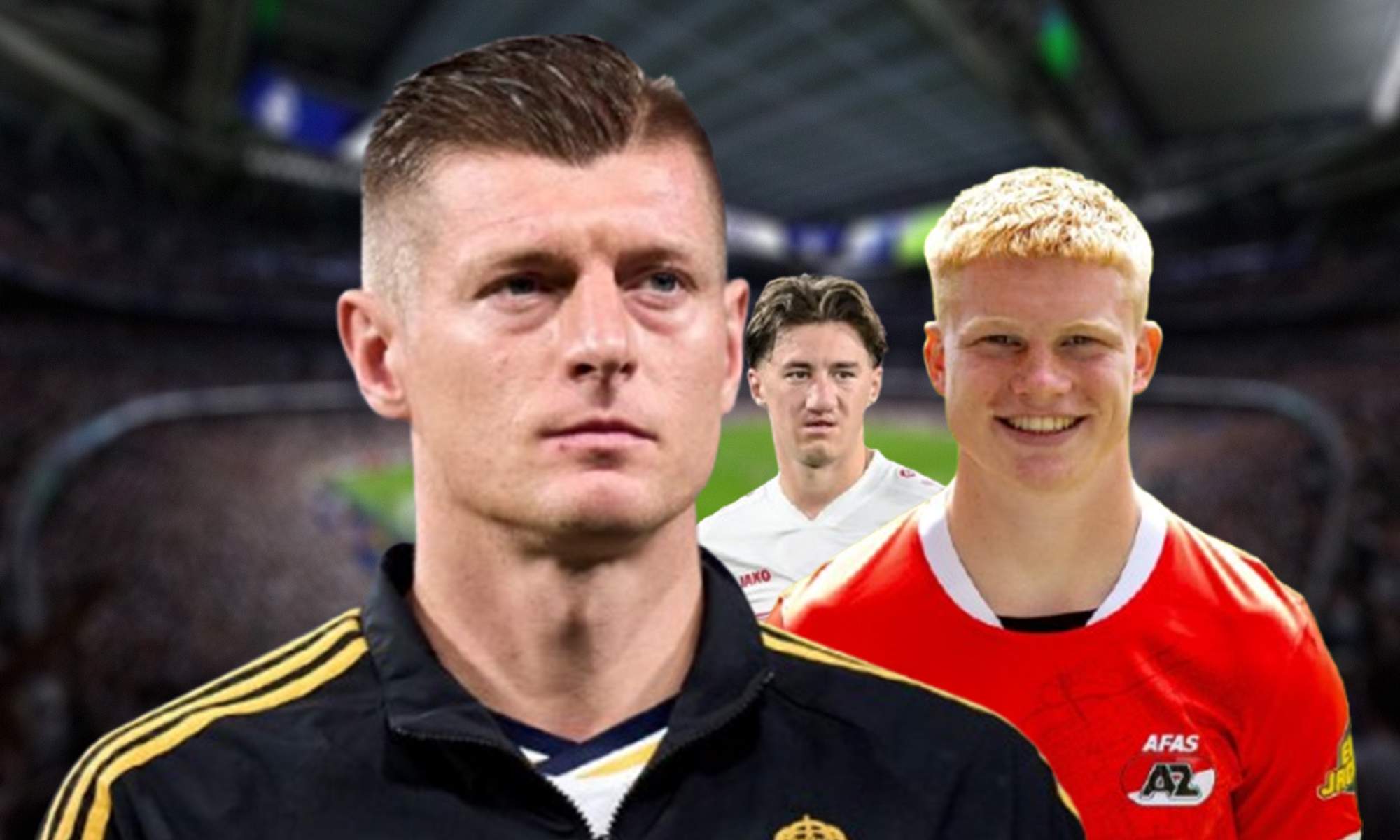 Toni Kroos, Angelo Stiller, Kees Smit y el Santiago Bernabéu.