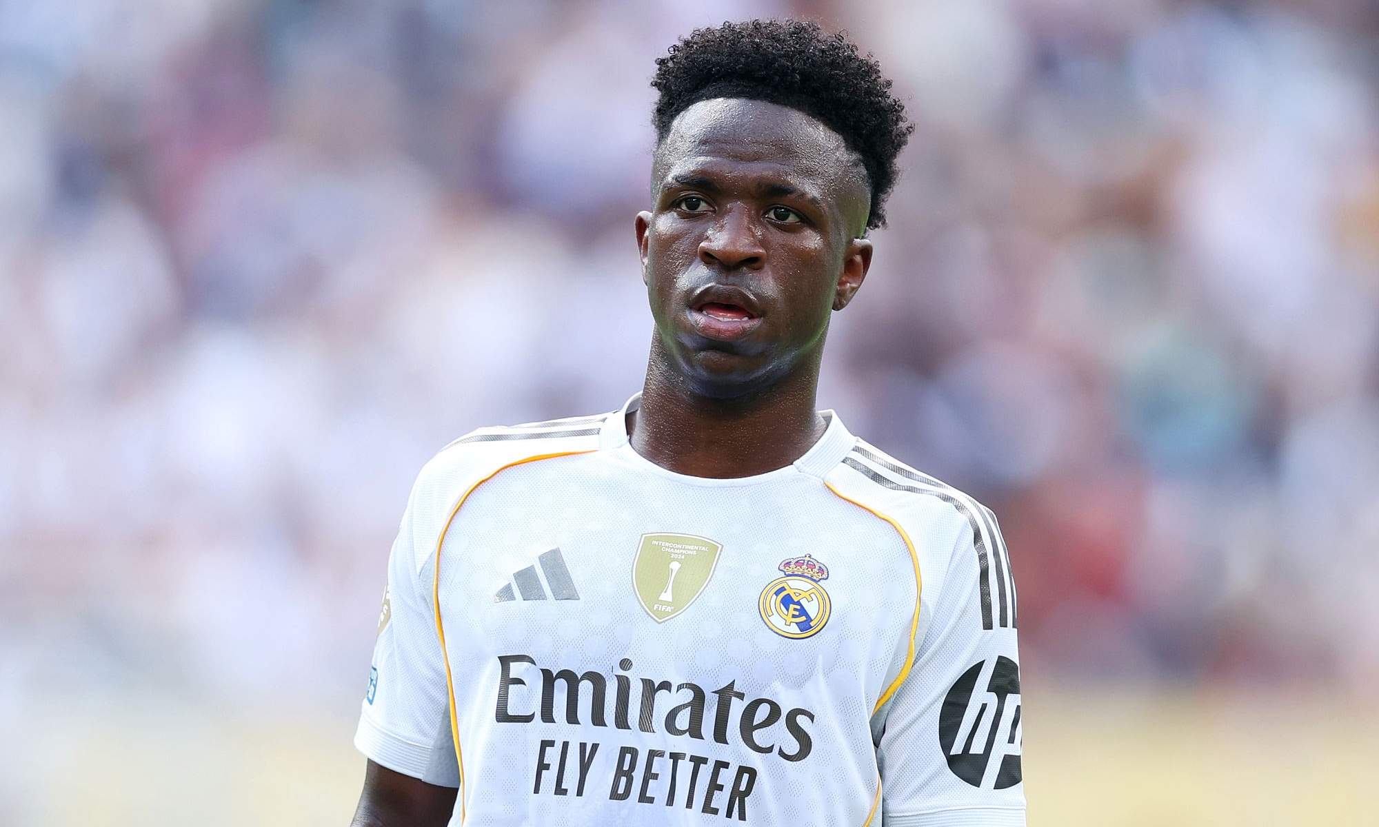 Vinícius Júnior jugando un partido con el Real Madrid. Vinícius Júnior jugando un partido con el Real Madrid.