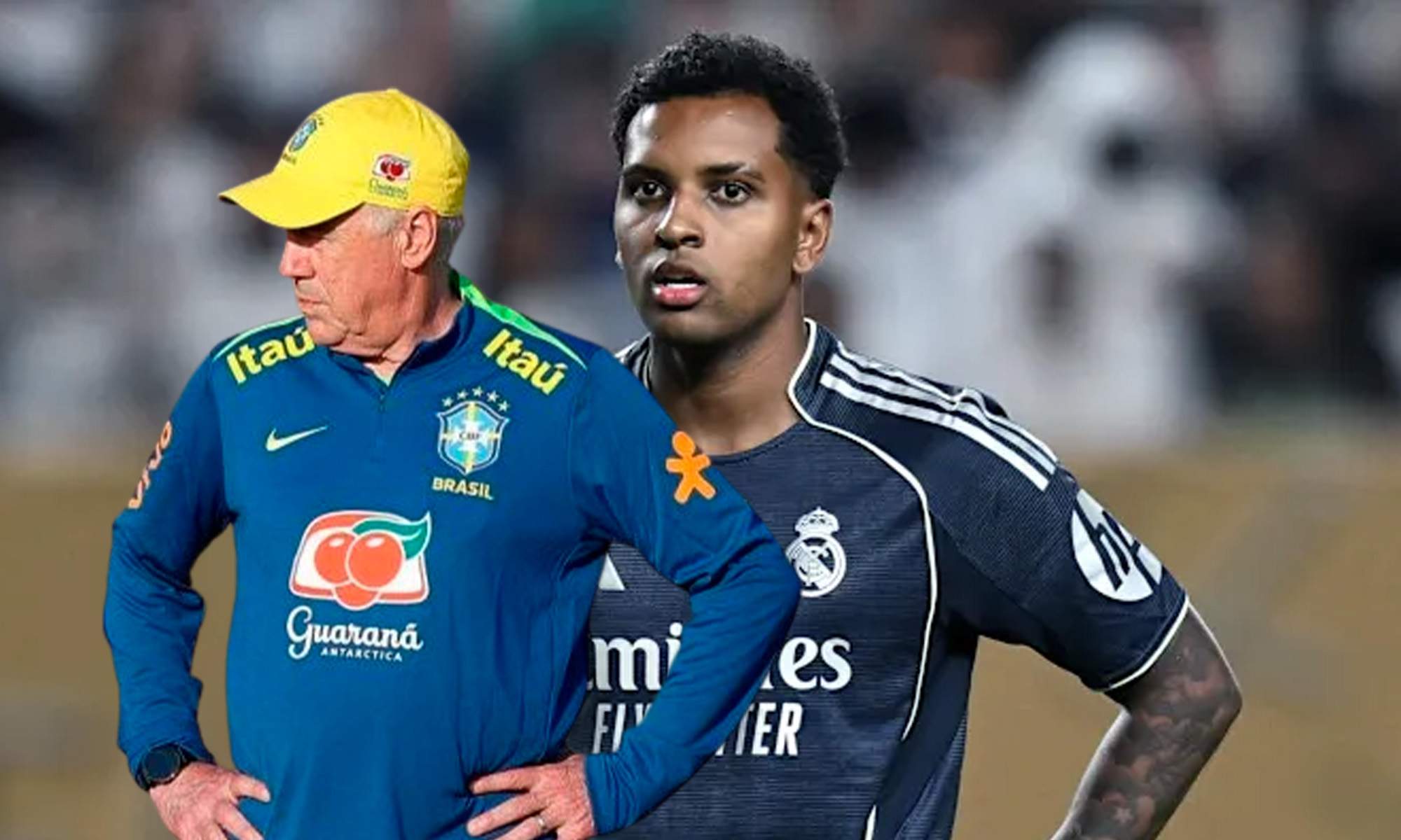 Ancelotti y Rodrygo Ancelotti y Rodrygo