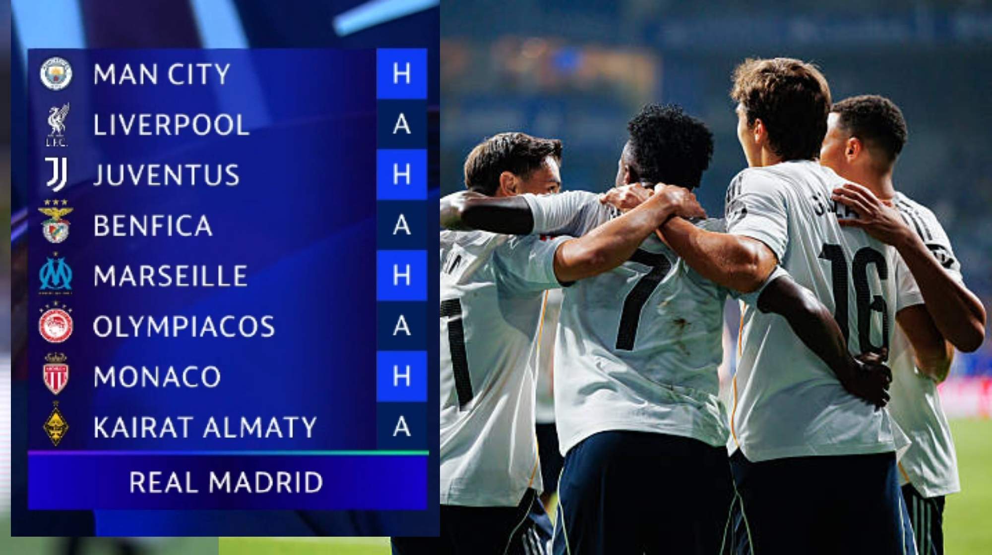 Los rivales del Real Madrid en la Champions. 