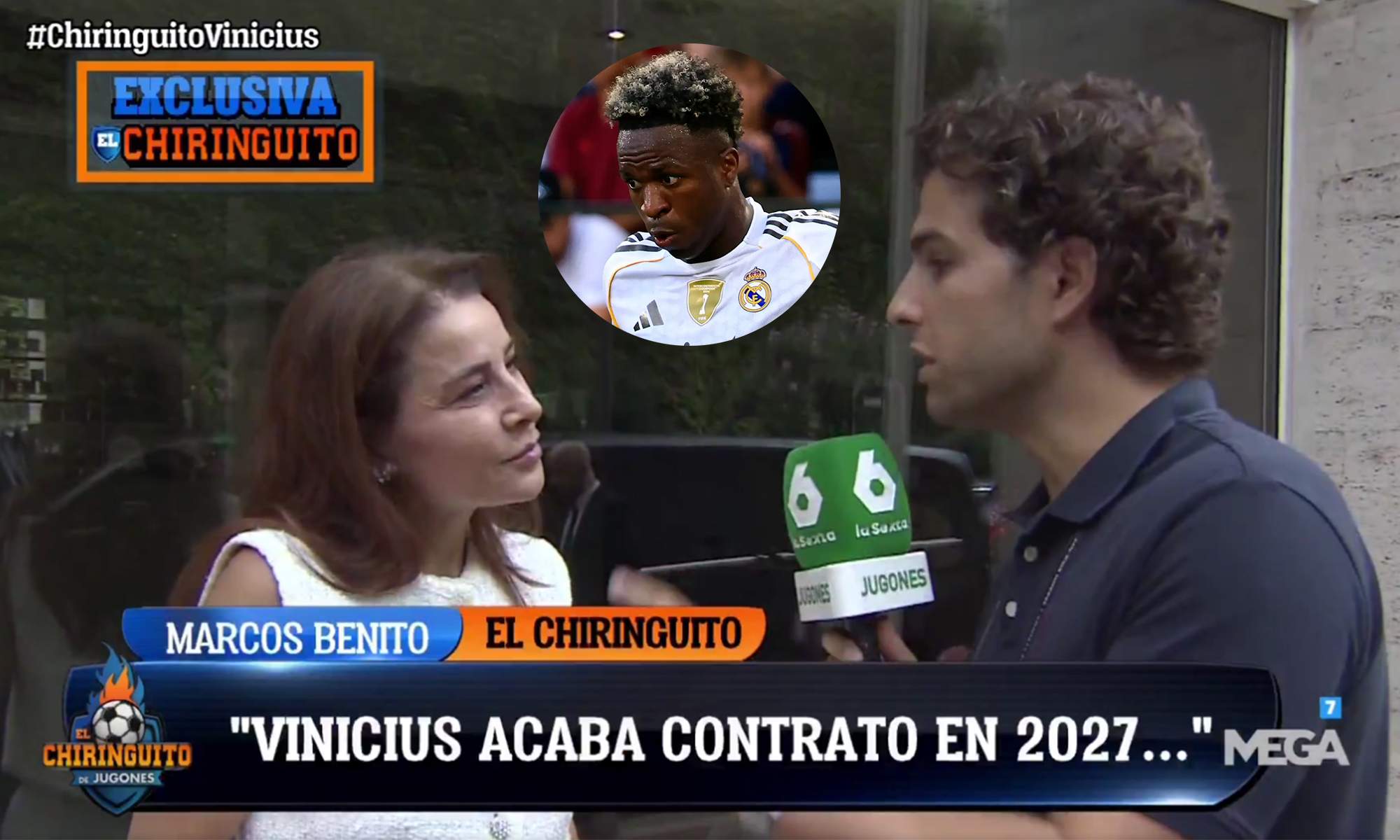 Rafaela Pimenta hablando sobre la renovación de Vinícius Júnior con el Real Madrid. Rafaela Pimenta hablando sobre la renovación de Vinícius Júnior con el Real Madrid.