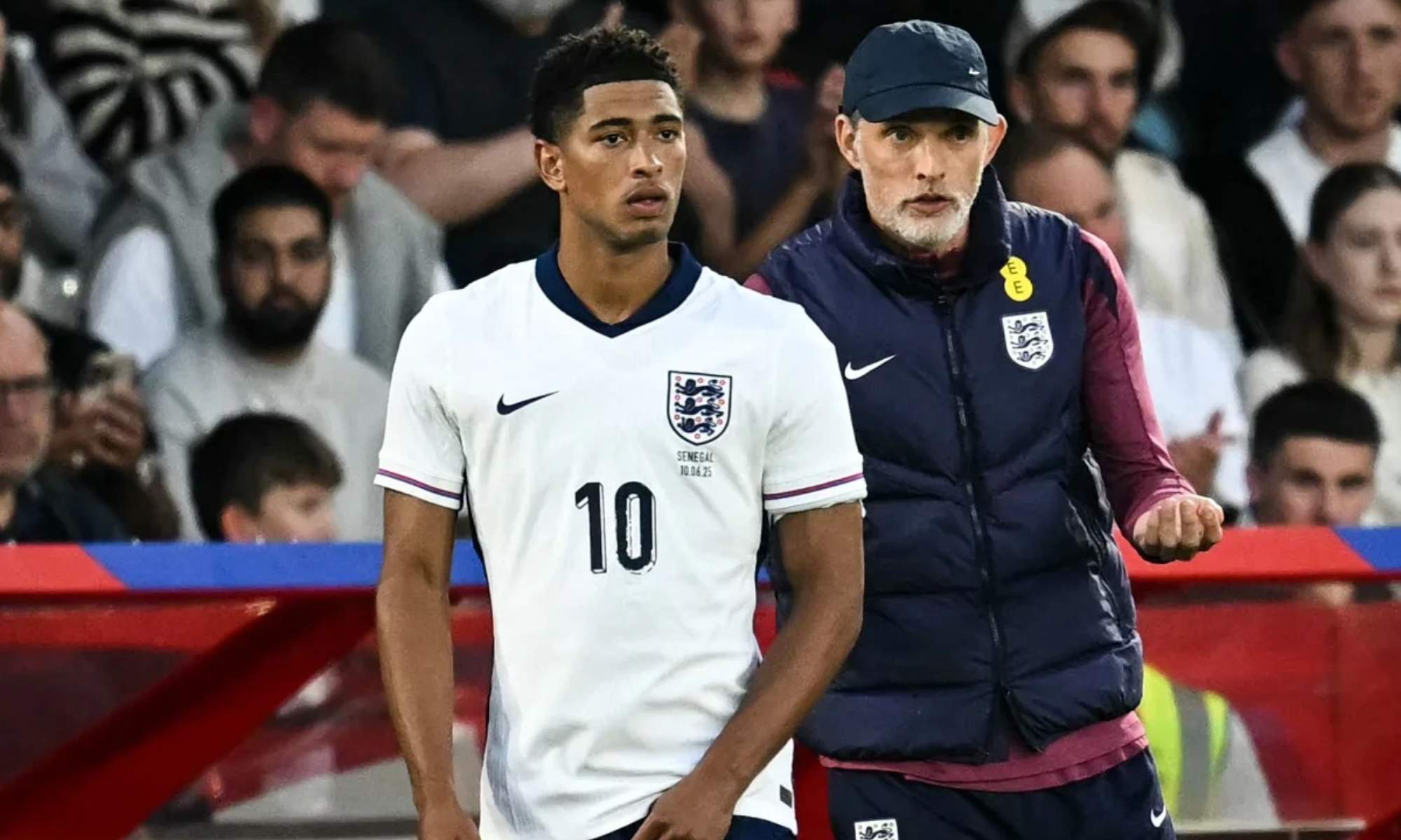 Thomas Tuchel y Jude Bellingham, en el partido del mes pasado entre Inglaterra y Senegal.