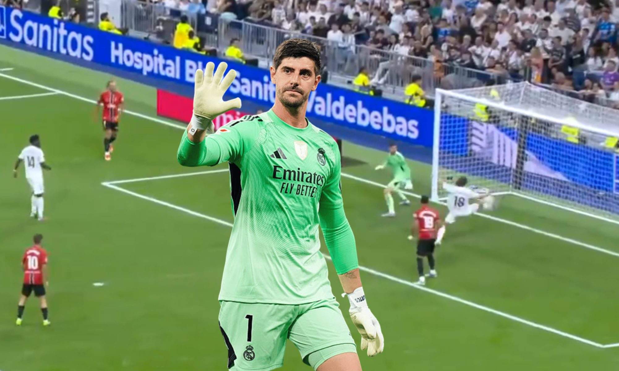 Courtois se fue a por Carreras tras salvar el gol