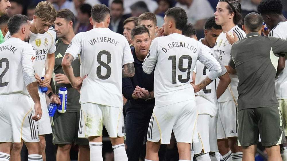 Xabi Alonso durante la pausa de hidratación frente al Mallorca