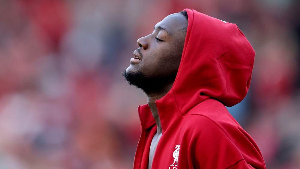 Konaté jugando con el Liverpool Konaté jugando con el Liverpool