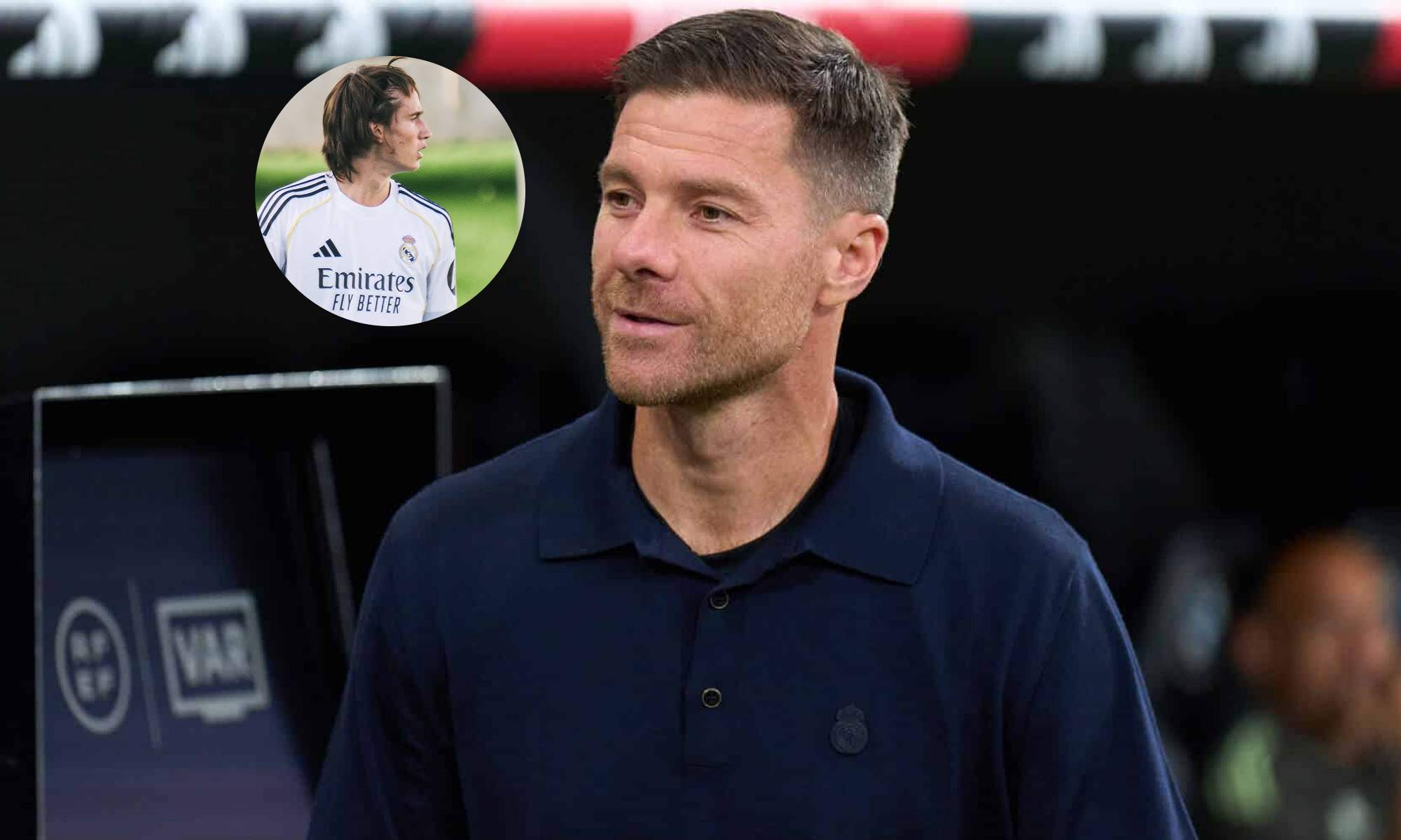 Xabi Alonso en un partido del Real Madrid y una foto de Joan Martínez.