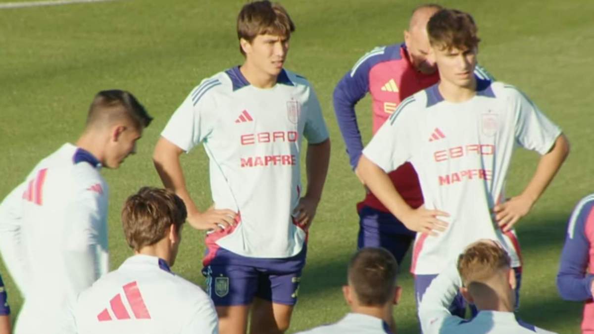 Gonzalo García entrenando con la selección absoluta