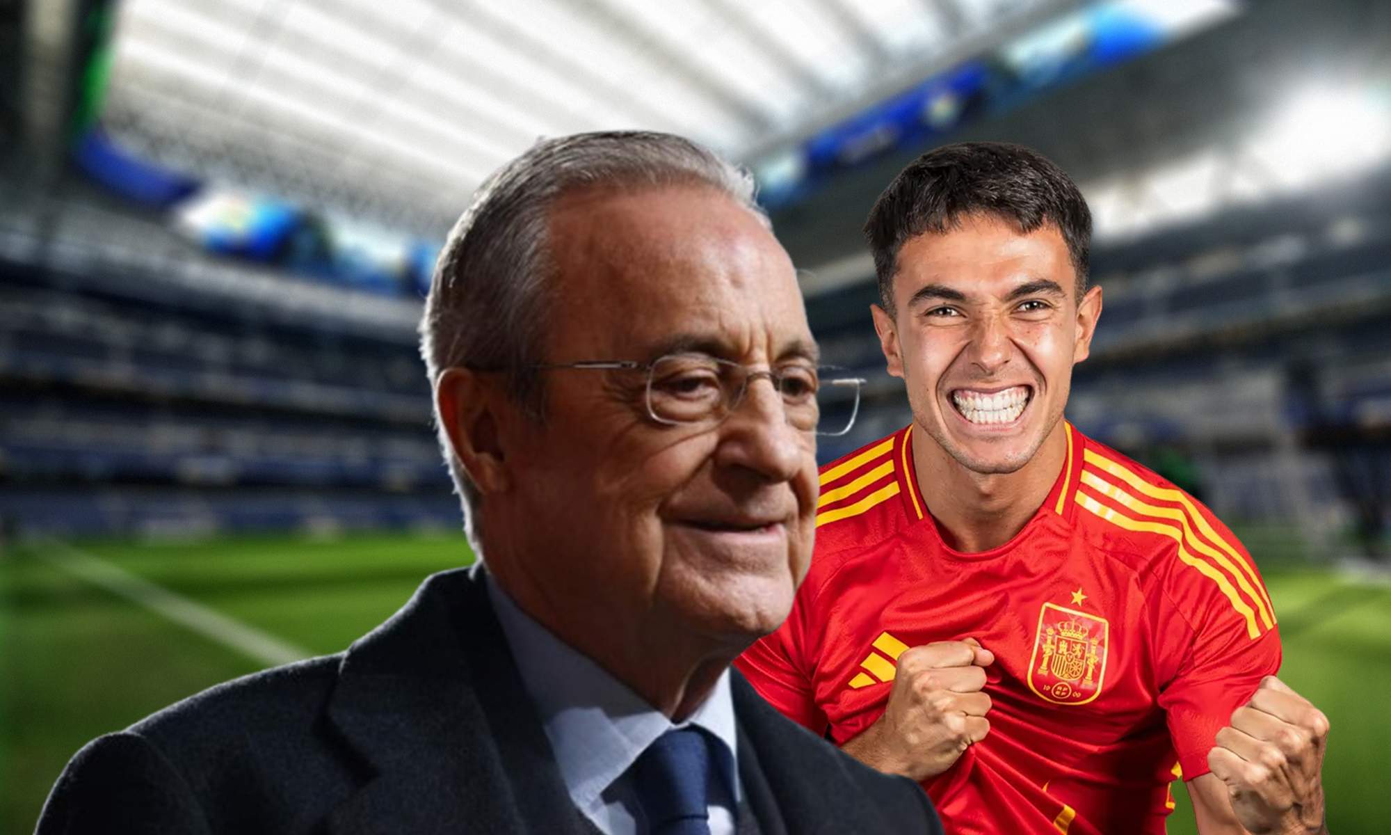 Florentino Pérez, Martín Zubimendi y el Santiago Bernabéu.