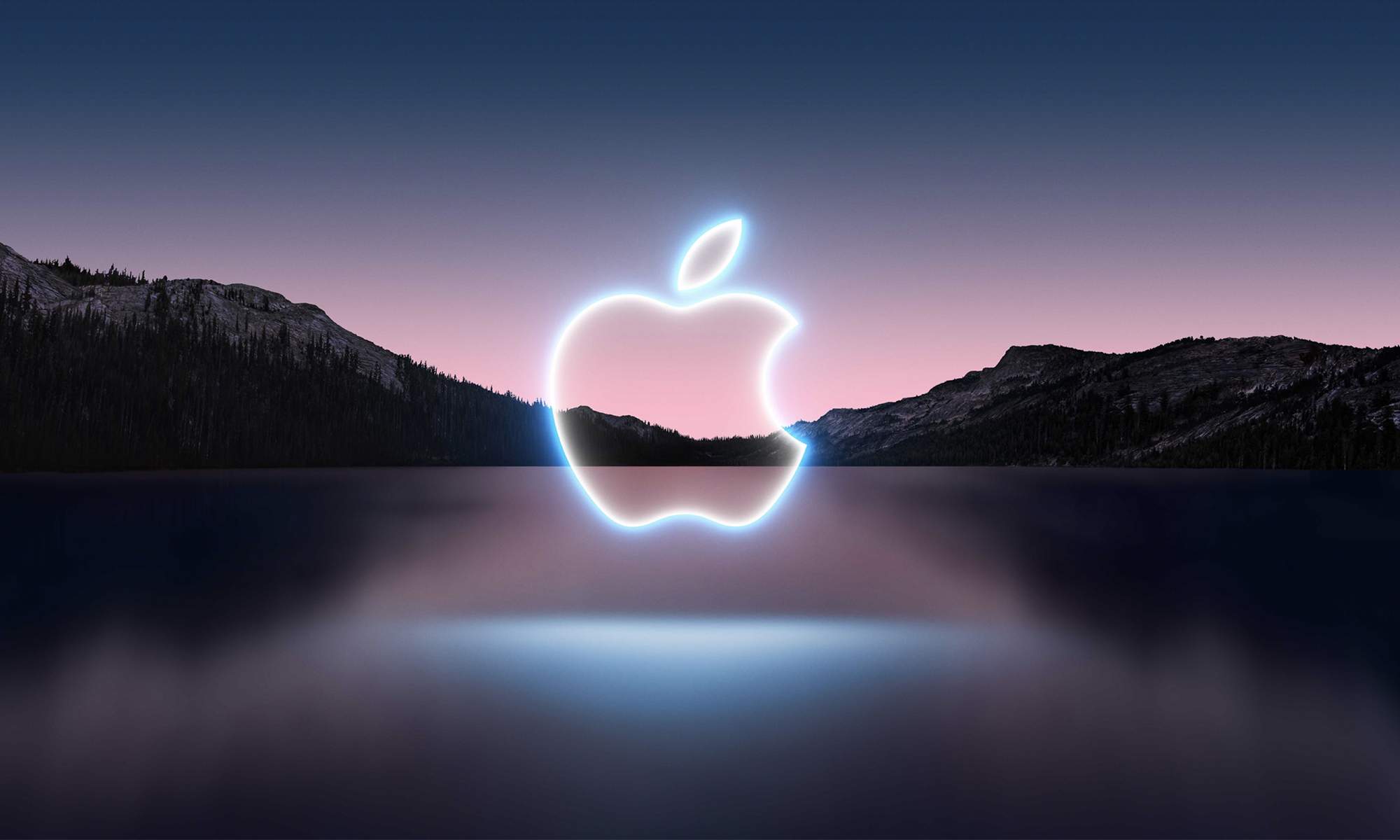 El logo de Apple en un wallpaper.