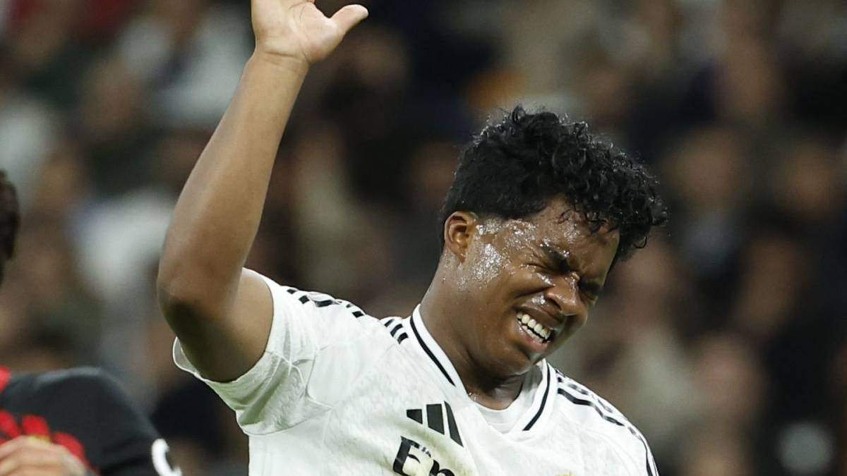 Endrick jugando un partido con el Real Madrid. Endrick jugando un partido con el Real Madrid.