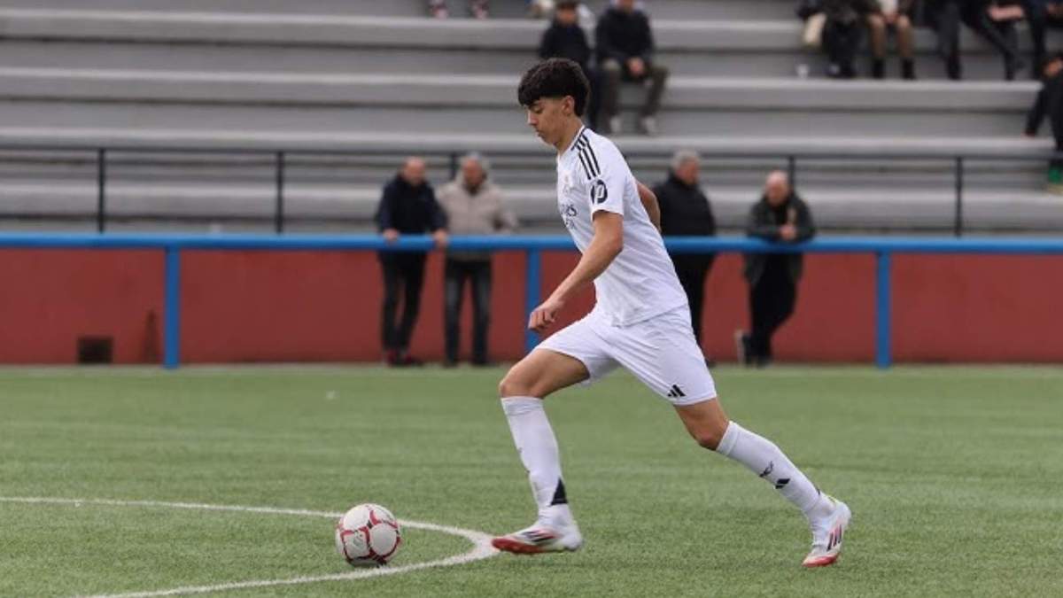Leo Lemaitre durante un partido de la cantera del Real Madrid