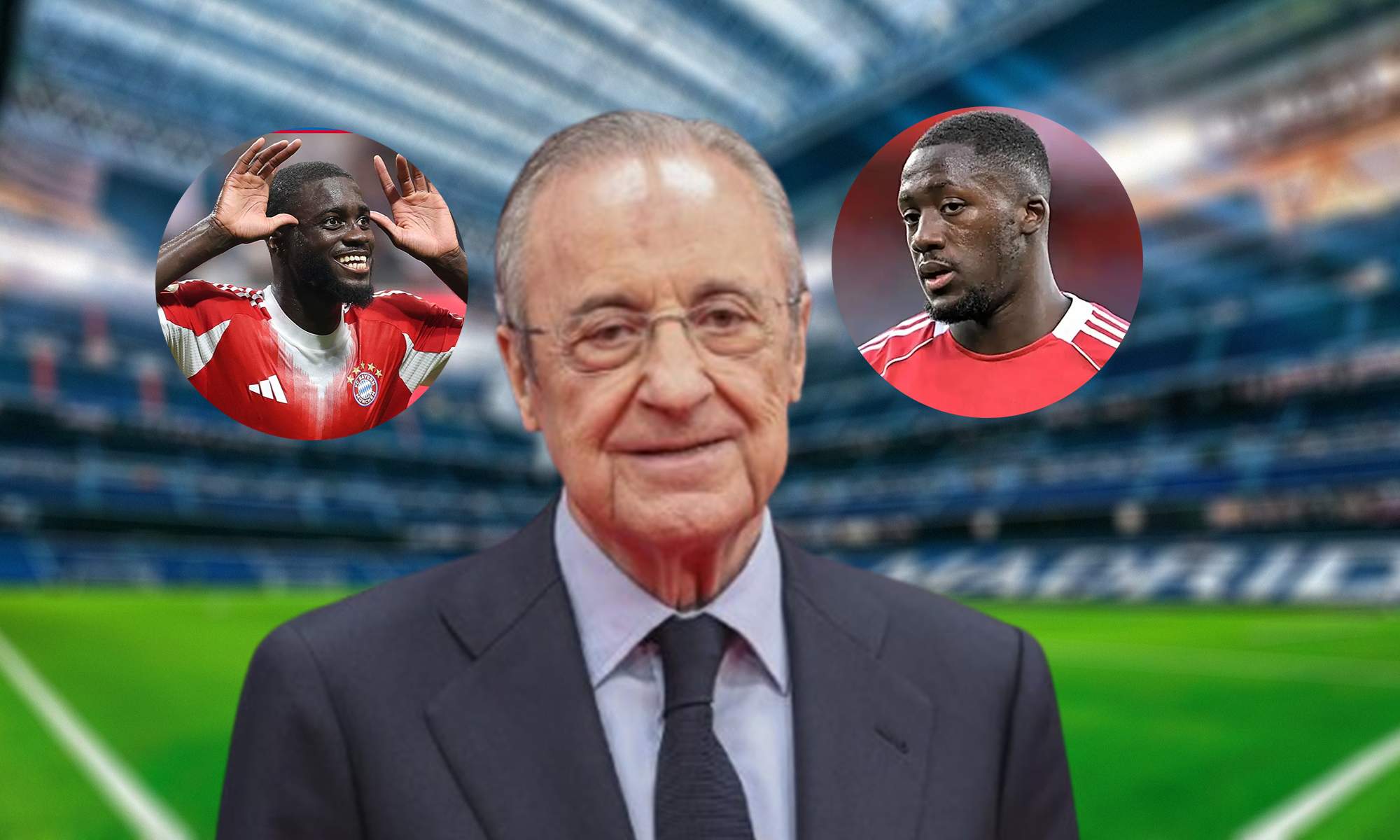 Florentino Pérez, Upamecano, Konaté y el Santiago Bernabéu.